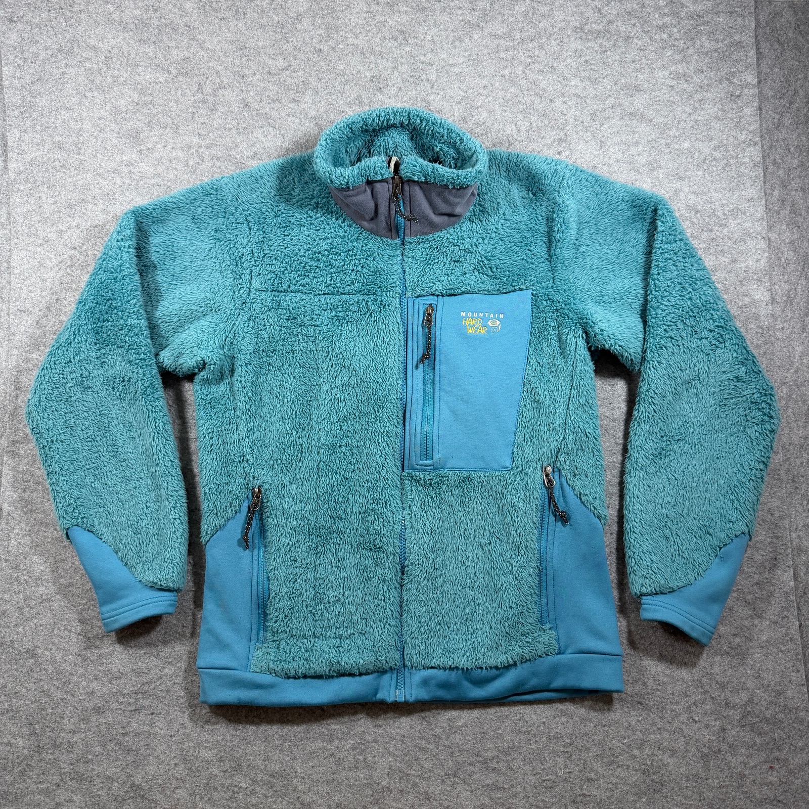 Mountain Hardwear Fleece Jacket Womens M Teal High Pile Zip Pockets Outdoor
