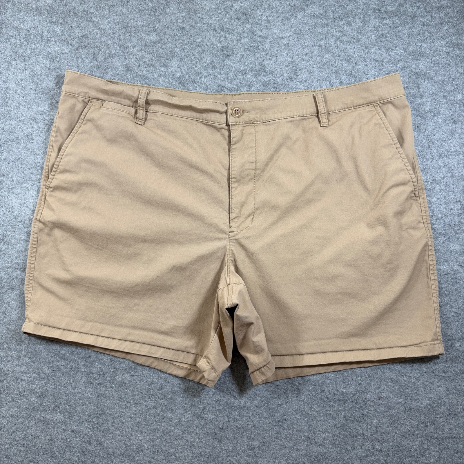 L.L.Bean Chino Shorts Mens 44 Khaki Stretch Flat Front Classic Fit Casual Preppy