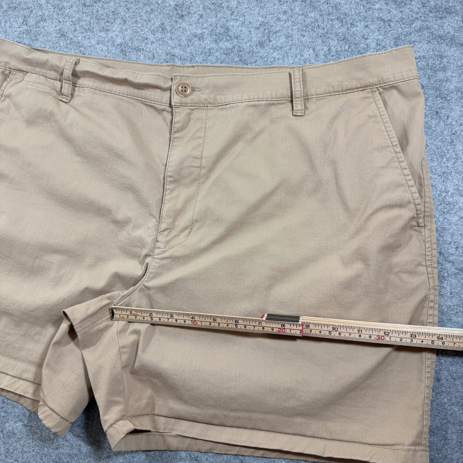 L.L.Bean Chino Shorts Mens 44 Khaki Stretch Flat Front Classic Fit Casual Preppy thumbnail 7
