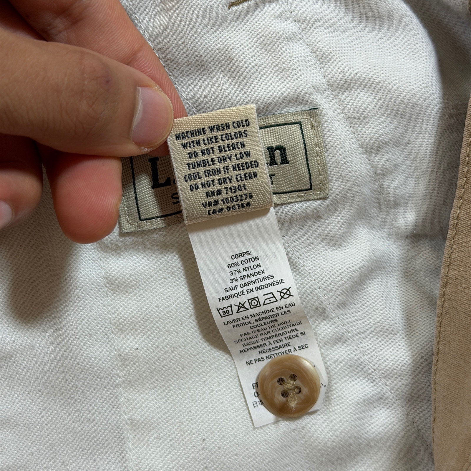 L.L.Bean Chino Shorts Mens 44 Khaki Stretch Flat Front Classic Fit Casual Preppy thumbnail 8