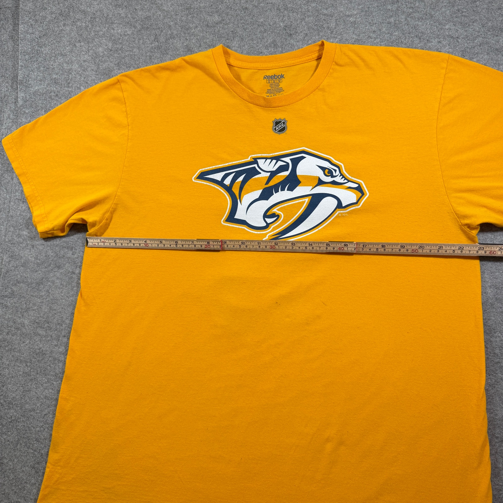 Reebok Nashville Predators T Shirt Mens XL Gold NHL Logo Graphic Hockey Forsberg thumbnail 8