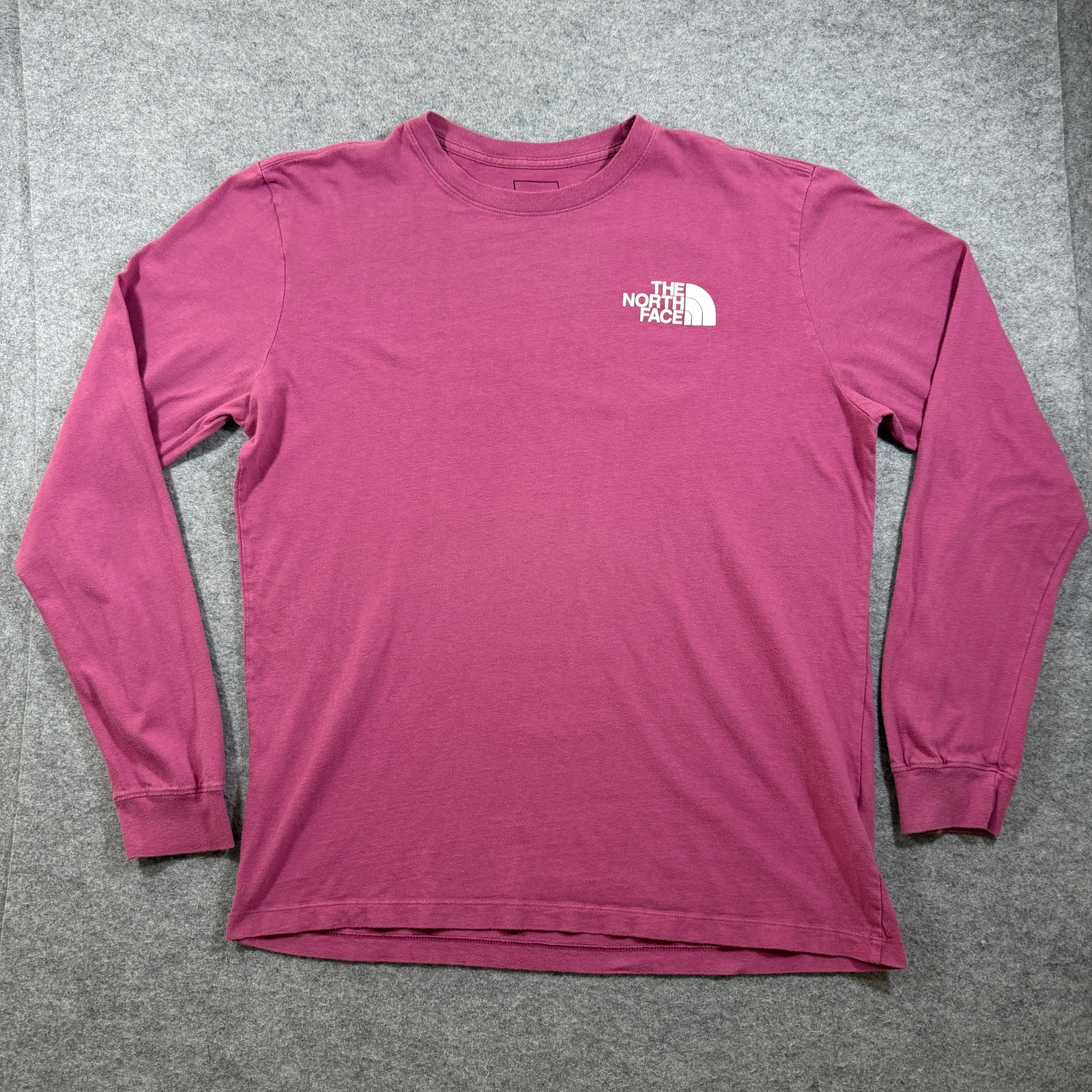 The North Face Long Sleeve T Shirt Mens L Pink Box Logo Never Stop Exploring thumbnail 2