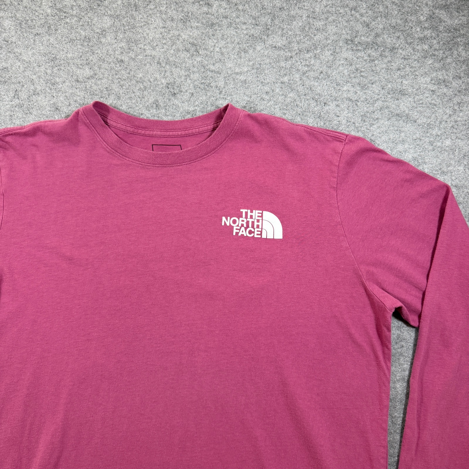 The North Face Long Sleeve T Shirt Mens L Pink Box Logo Never Stop Exploring thumbnail 3