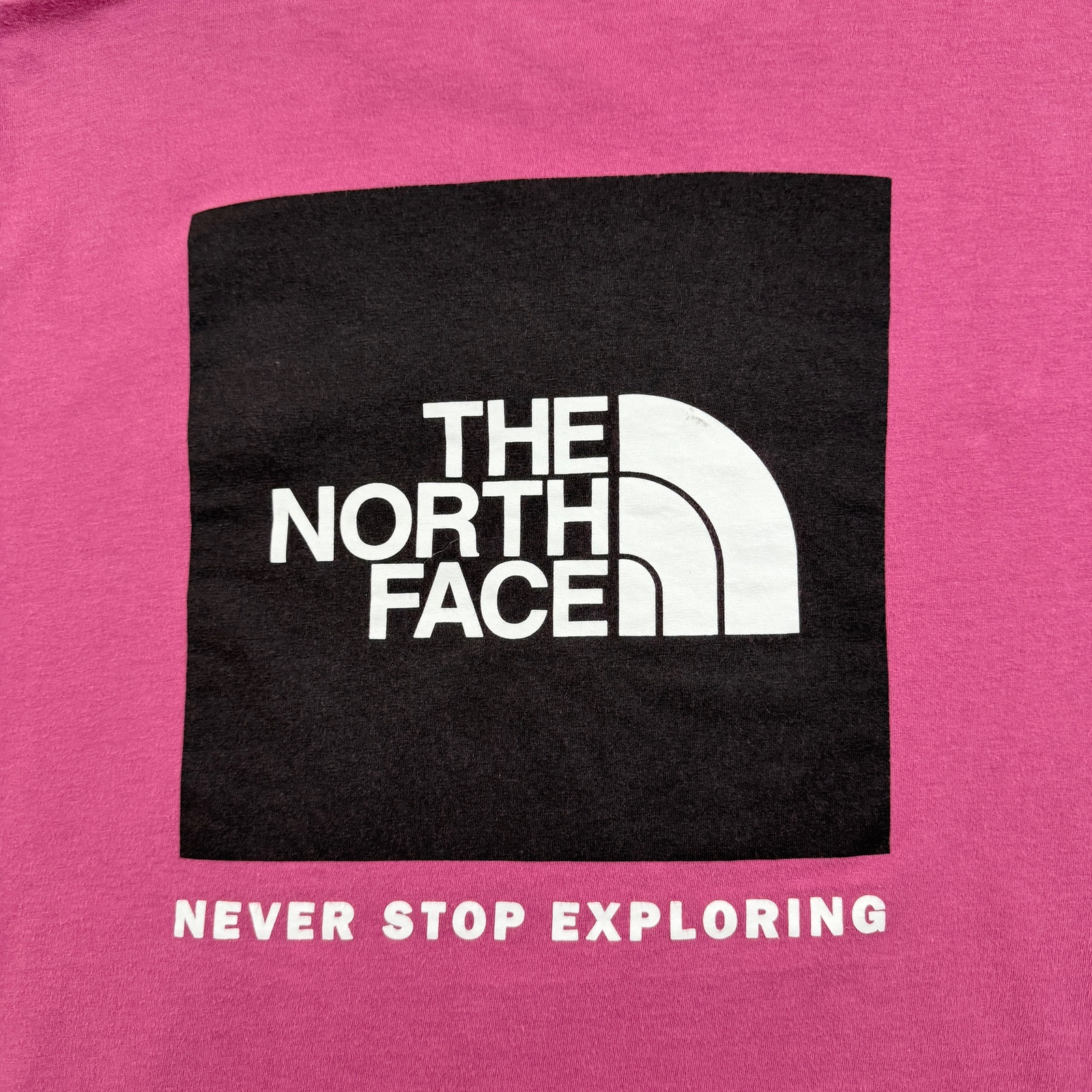 The North Face Long Sleeve T Shirt Mens L Pink Box Logo Never Stop Exploring thumbnail 9