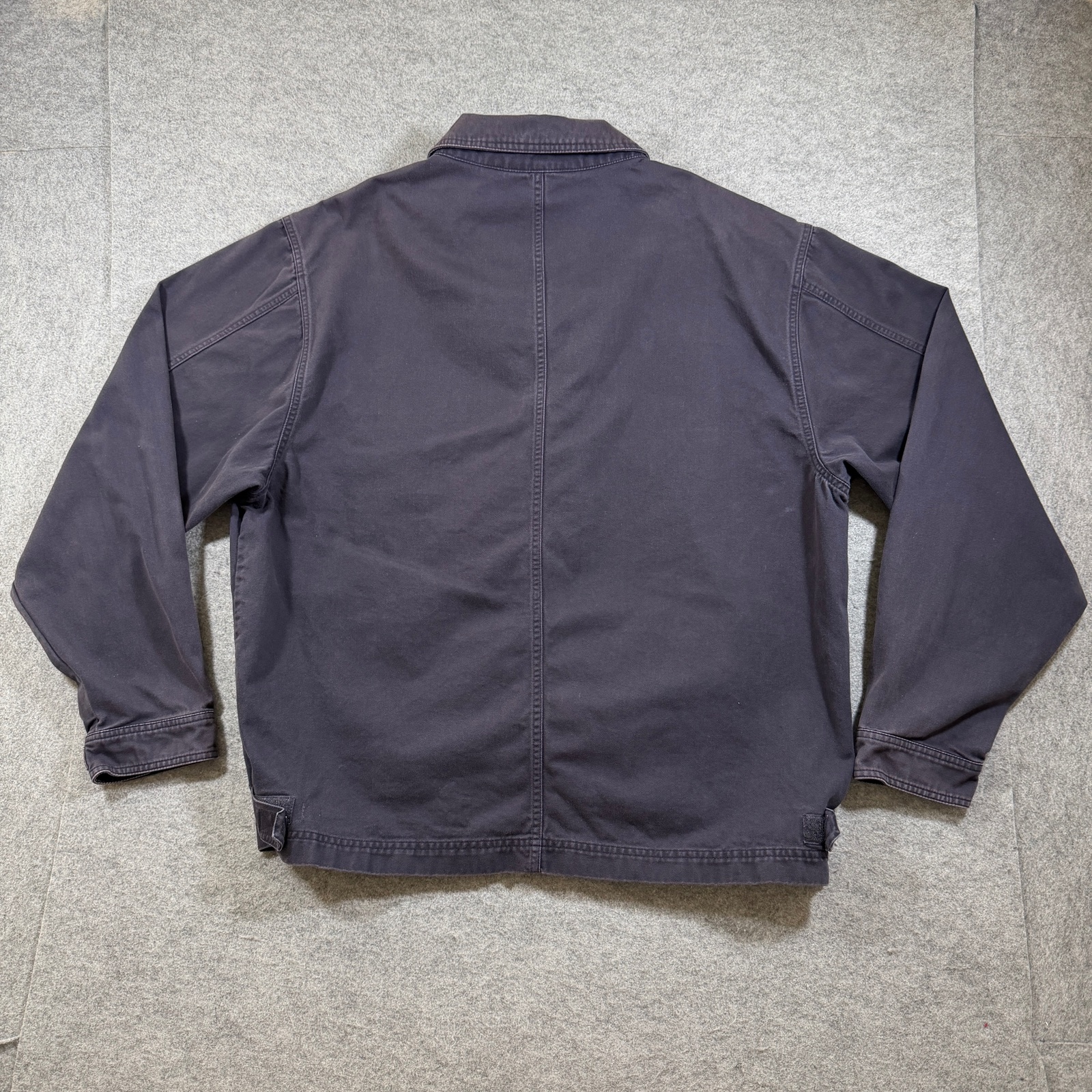 Vintage Eddie Bauer Full Zip Jacket Mens L Tall Navy Chest Pocket Outdoor Canvas thumbnail 2