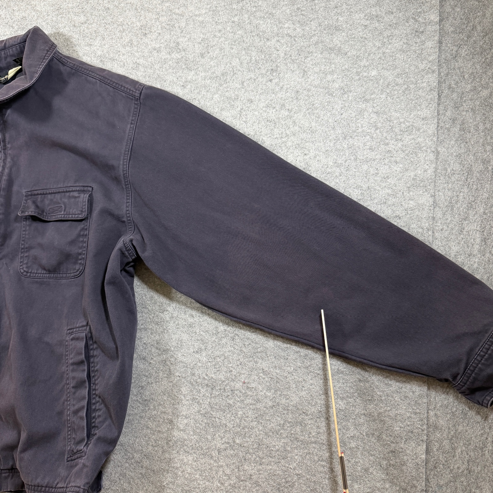 Vintage Eddie Bauer Full Zip Jacket Mens L Tall Navy Chest Pocket Outdoor Canvas thumbnail 5