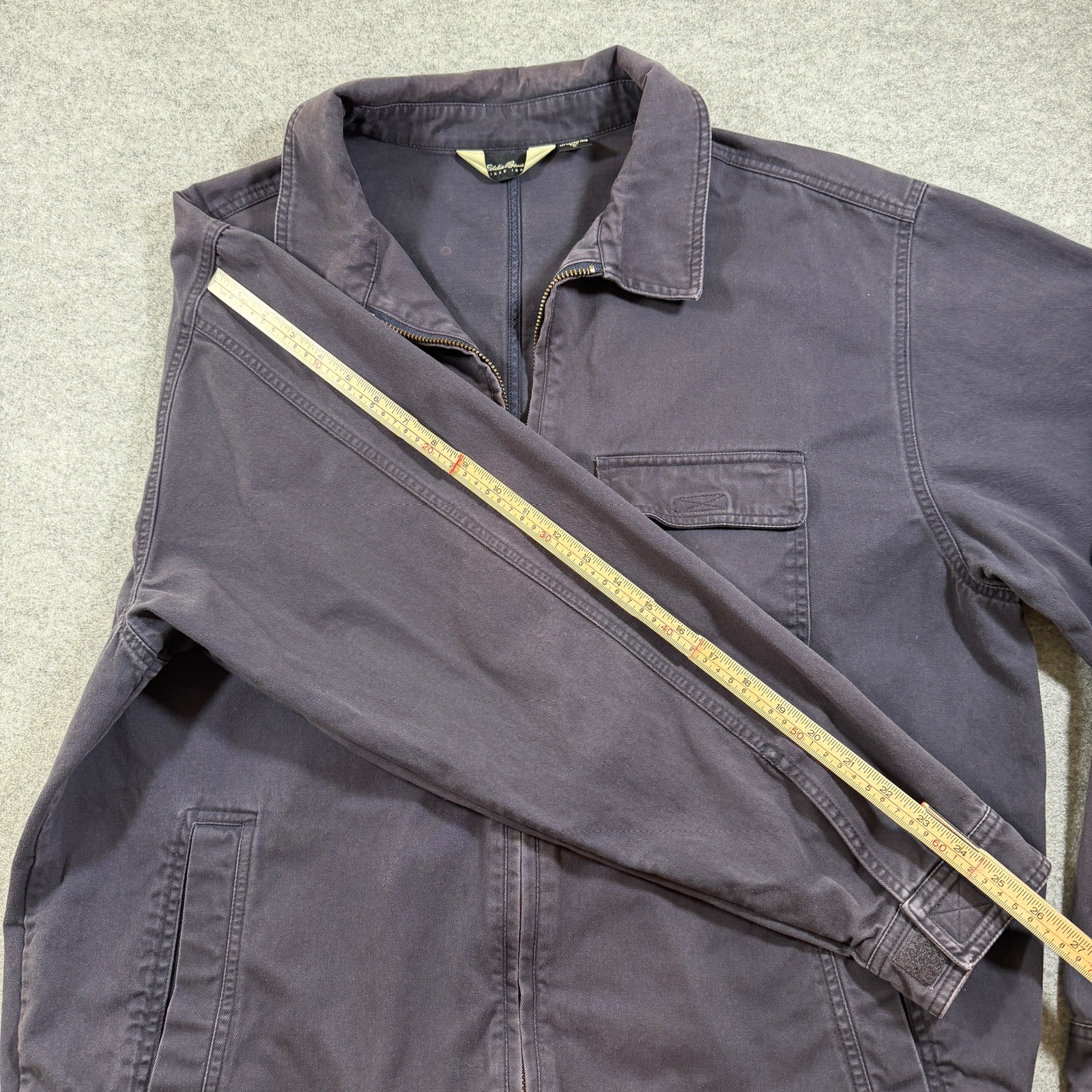 Vintage Eddie Bauer Full Zip Jacket Mens L Tall Navy Chest Pocket Outdoor Canvas thumbnail 8