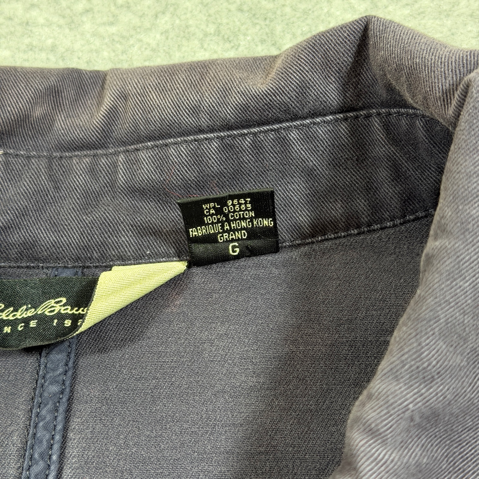 Vintage Eddie Bauer Full Zip Jacket Mens L Tall Navy Chest Pocket Outdoor Canvas thumbnail 11