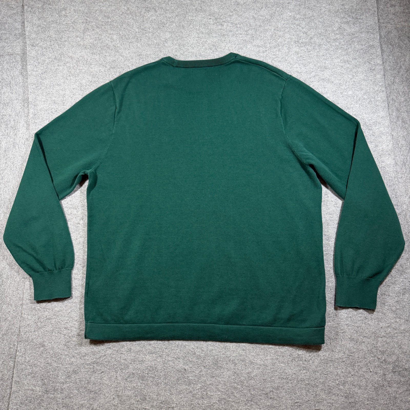 J. Crew Sweater Mens XL Green Crew Neck Cotton Knit Pullover Preppy Casual thumbnail 2