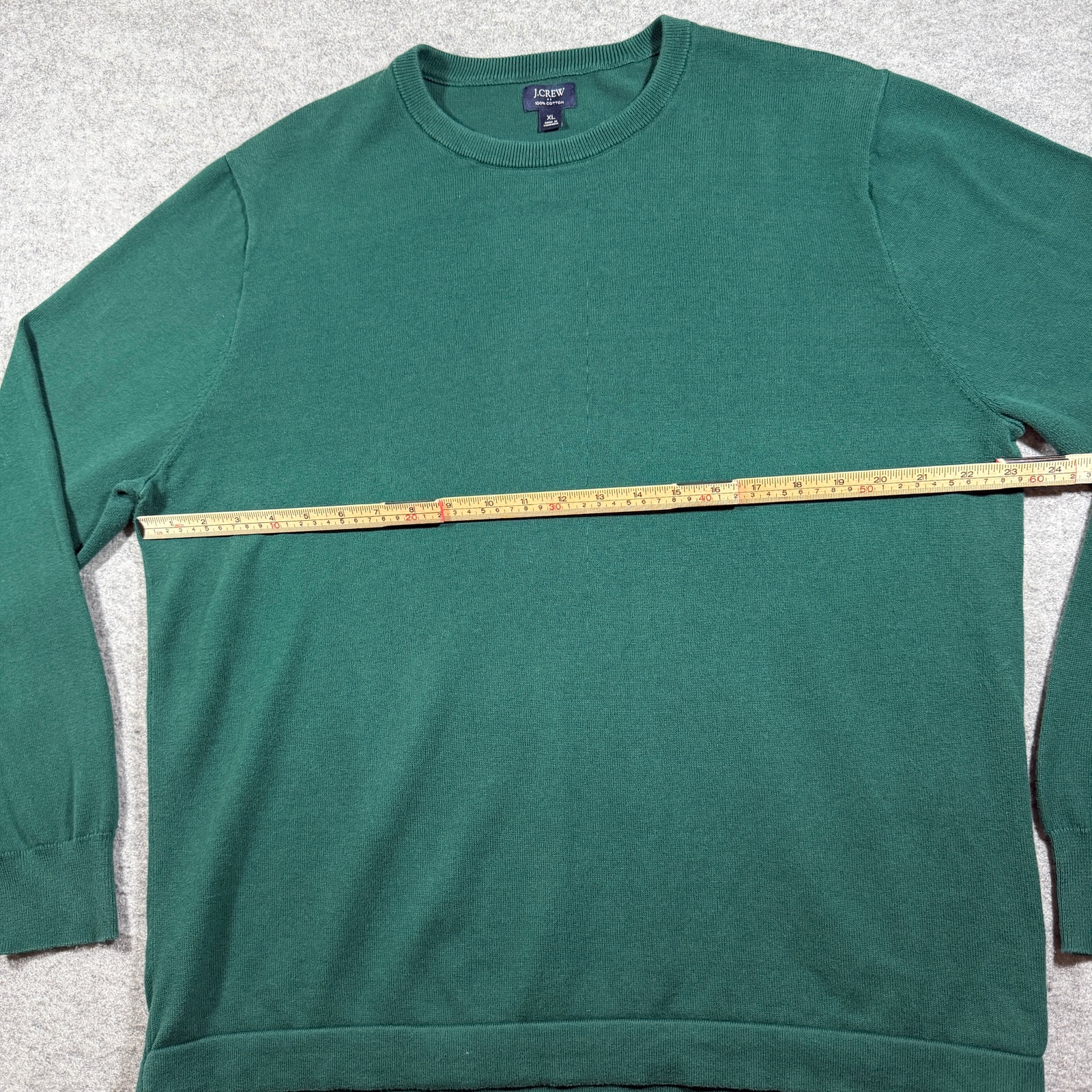 J. Crew Sweater Mens XL Green Crew Neck Cotton Knit Pullover Preppy Casual thumbnail 6