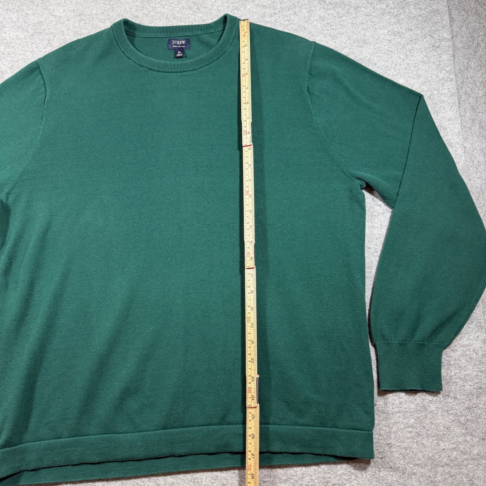 J. Crew Sweater Mens XL Green Crew Neck Cotton Knit Pullover Preppy Casual thumbnail 7