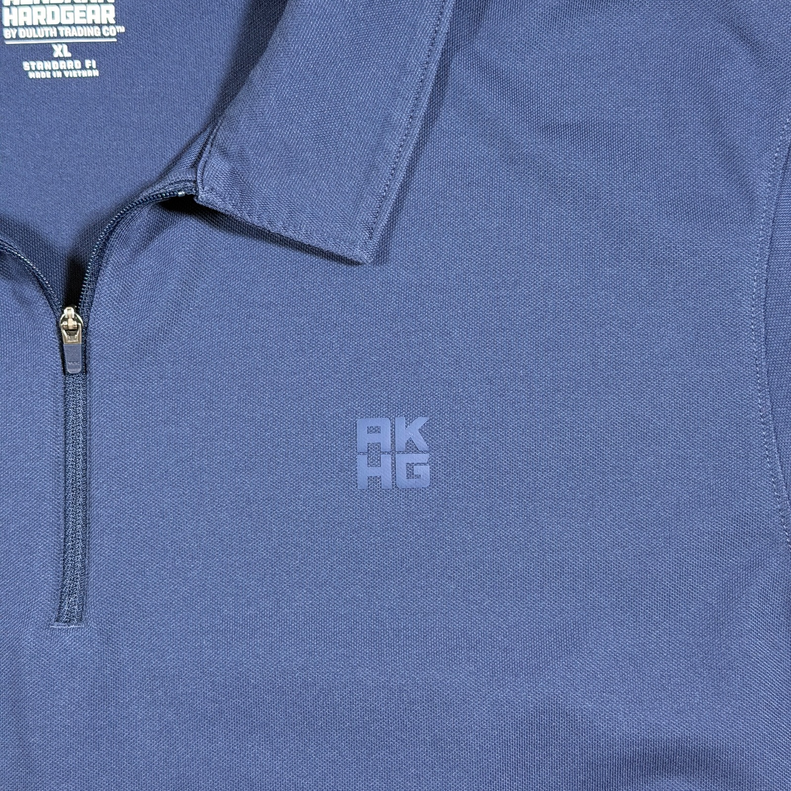 AKHG Duluth Trading Polo Shirt Mens XL Navy Zip Collar Outdoor Hiking Casual thumbnail 5