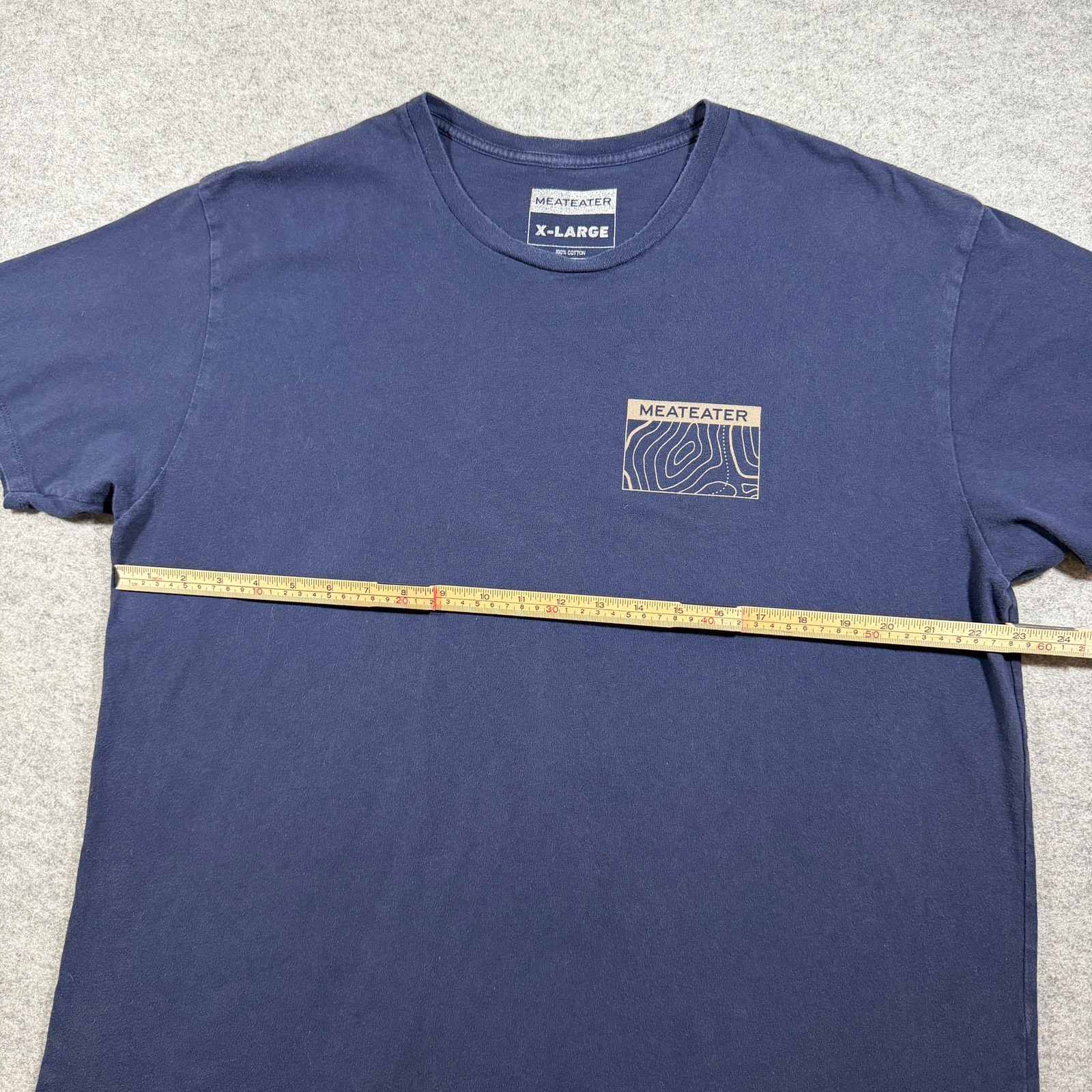 MeatEater T Shirt Mens XL Navy Topo Map Graphic Logo Hunting Outdoor Casual thumbnail 7