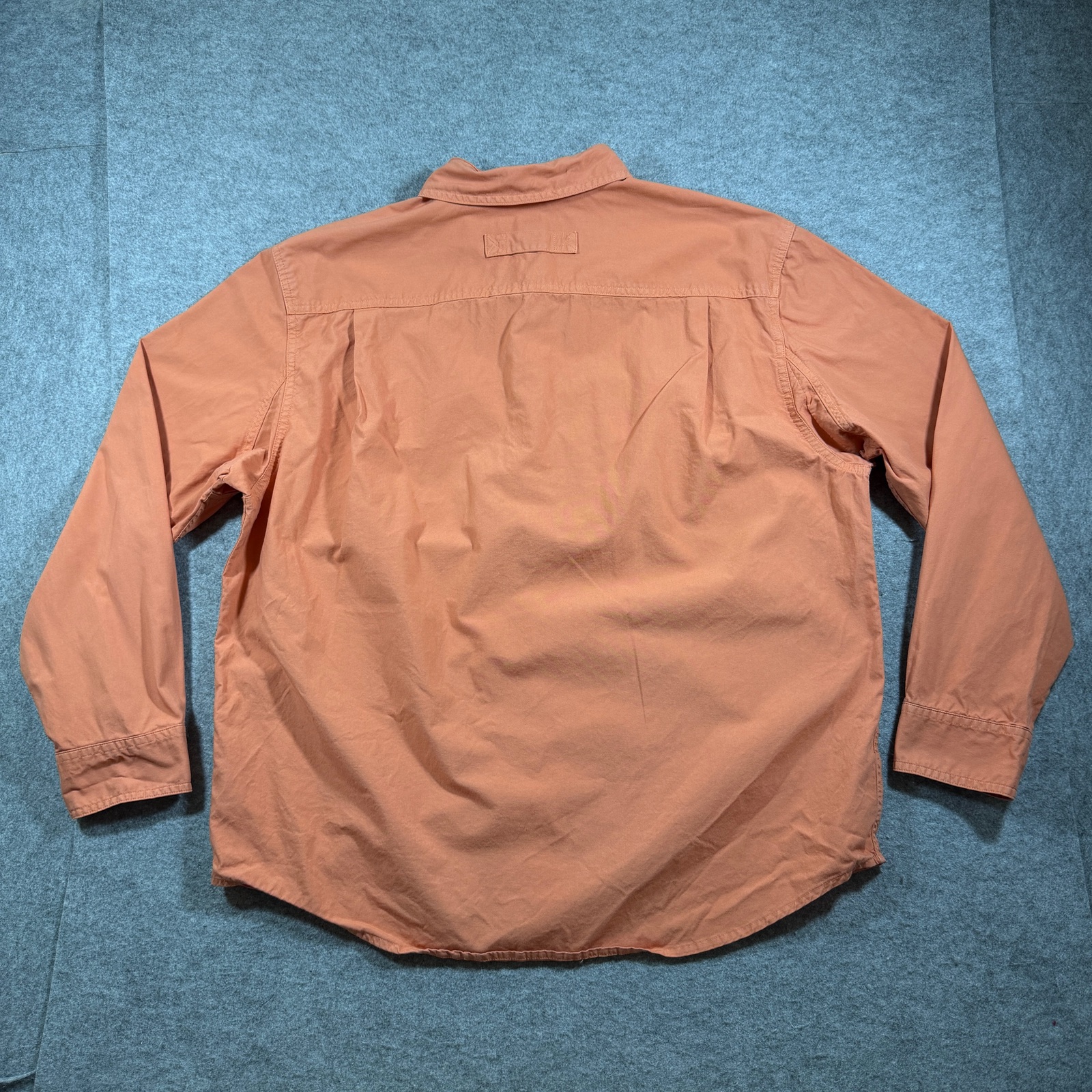 Duluth Trading Co Fireman Shirt Mens L Orange Button Up Workwear Utility Pockets thumbnail 2