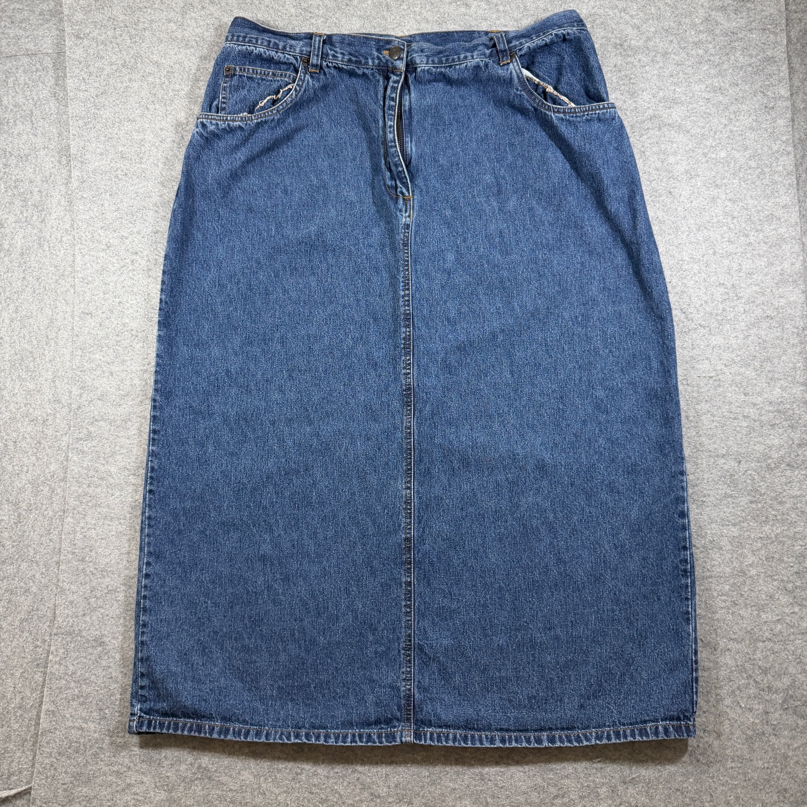 Vintage Bill Blass Jeans Denim Skirt Womens 20W Blue A-Line Five Pocket Casual