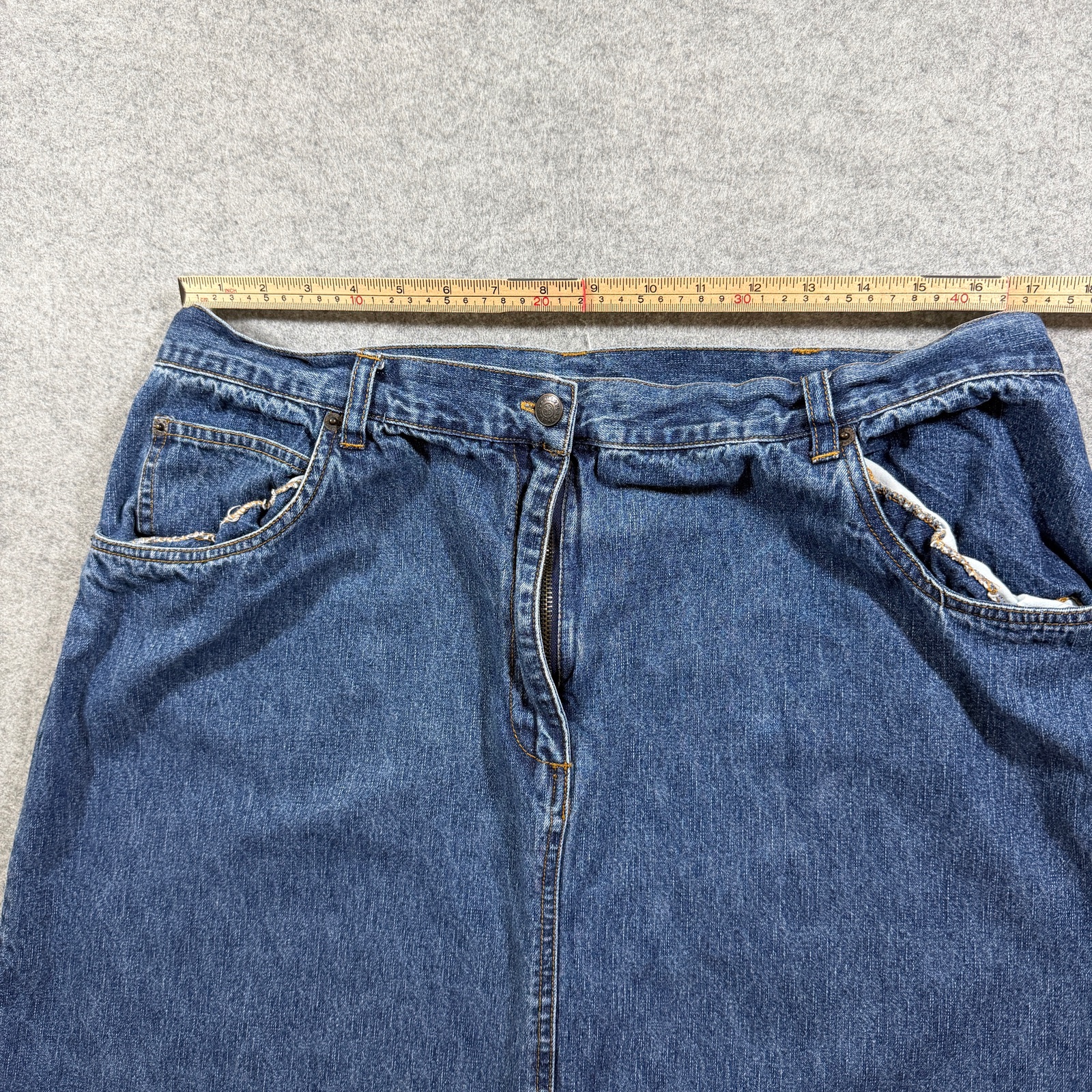 Vintage Bill Blass Jeans Denim Skirt Womens 20W Blue A-Line Five Pocket Casual thumbnail 6
