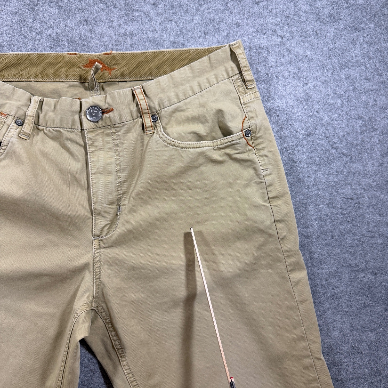 Tommy Bahama Pants Mens 34x30 Khaki Straight Leg Five Pocket Marlin Casual thumbnail 6