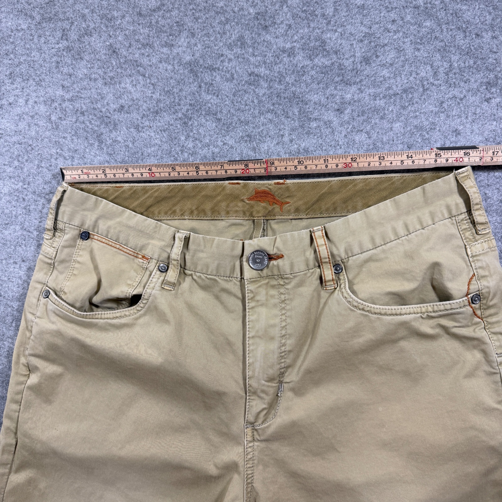 Tommy Bahama Pants Mens 34x30 Khaki Straight Leg Five Pocket Marlin Casual thumbnail 7