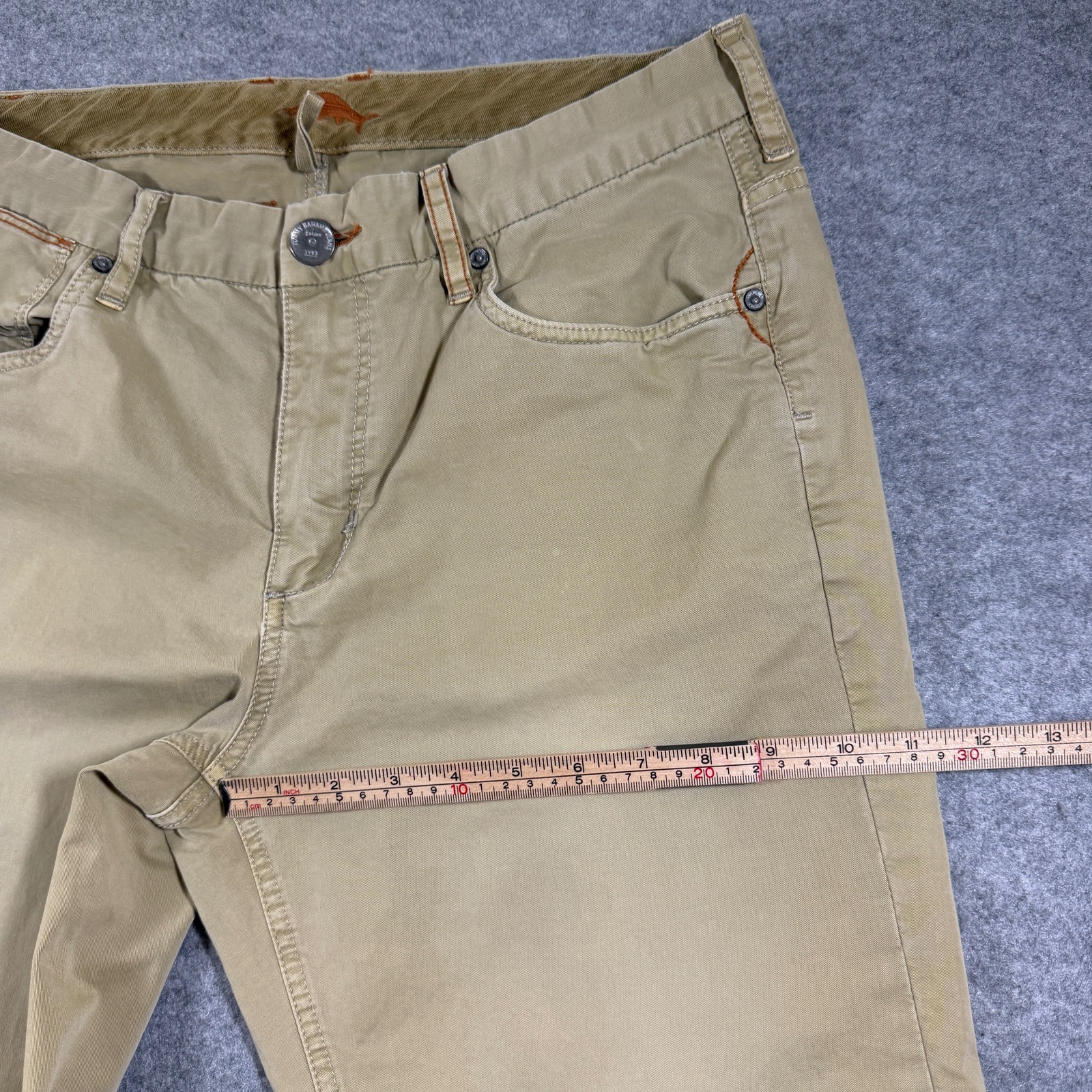 Tommy Bahama Pants Mens 34x30 Khaki Straight Leg Five Pocket Marlin Casual thumbnail 9