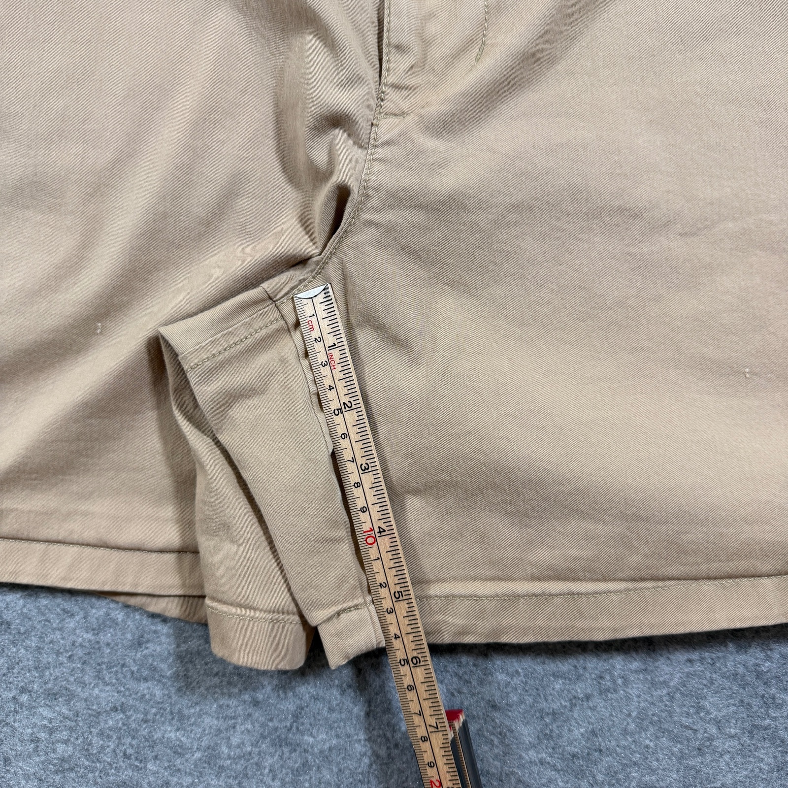 L.L.Bean Chino Shorts Mens 44W Khaki Stretch Flat Front Casual Preppy Cotton thumbnail 5