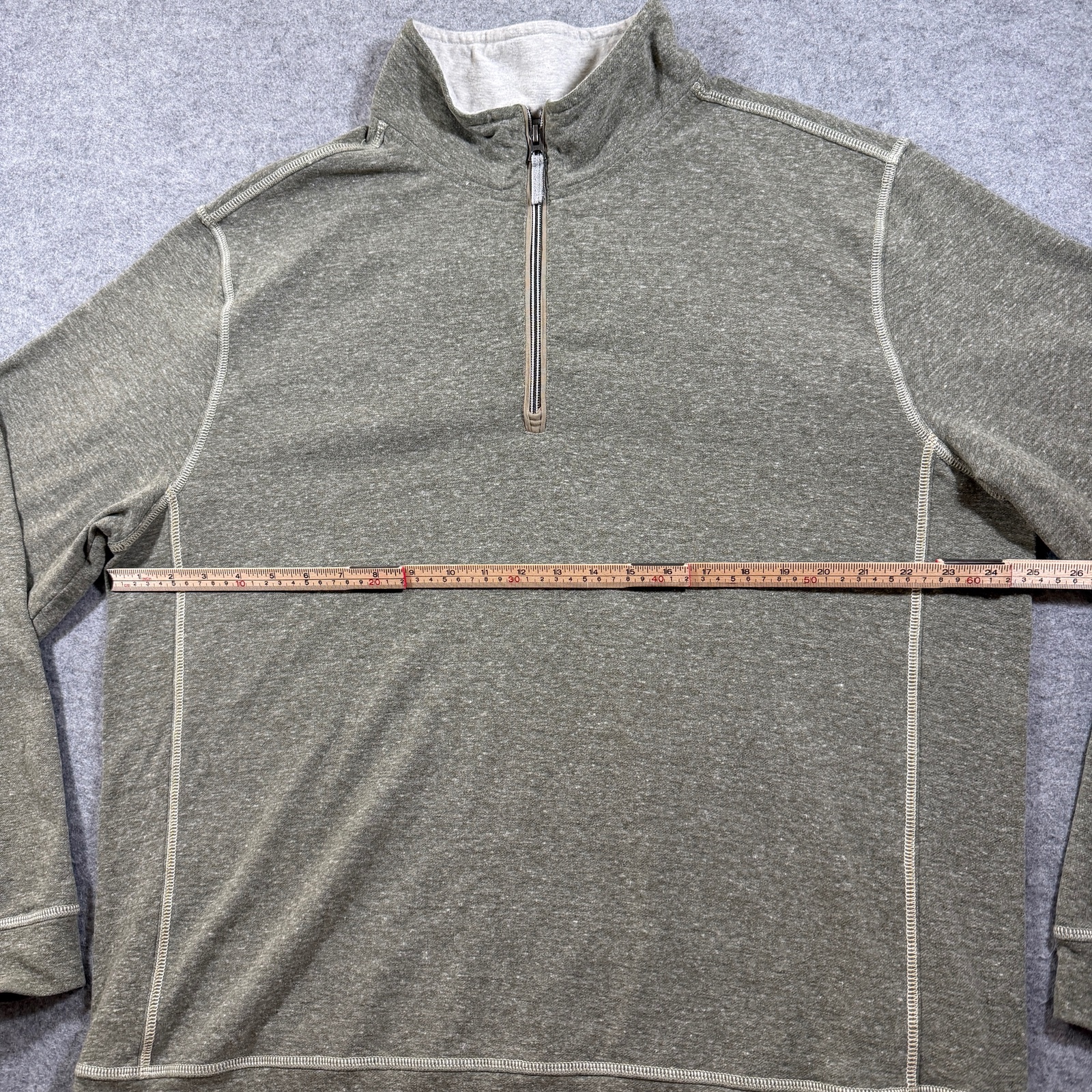 True Grit Quarter Zip Pullover Mens XXL Olive Green Heather Relaxed Casual thumbnail 6