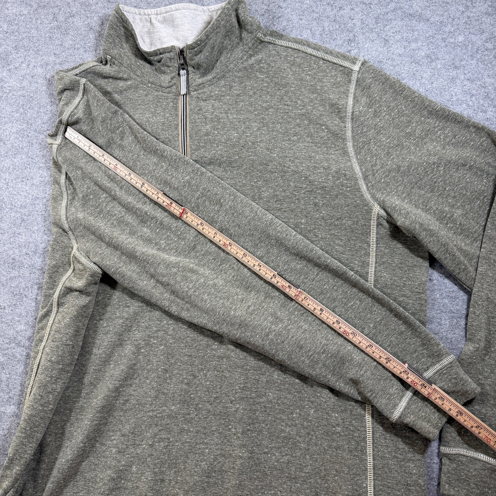True Grit Quarter Zip Pullover Mens XXL Olive Green Heather Relaxed Casual thumbnail 7