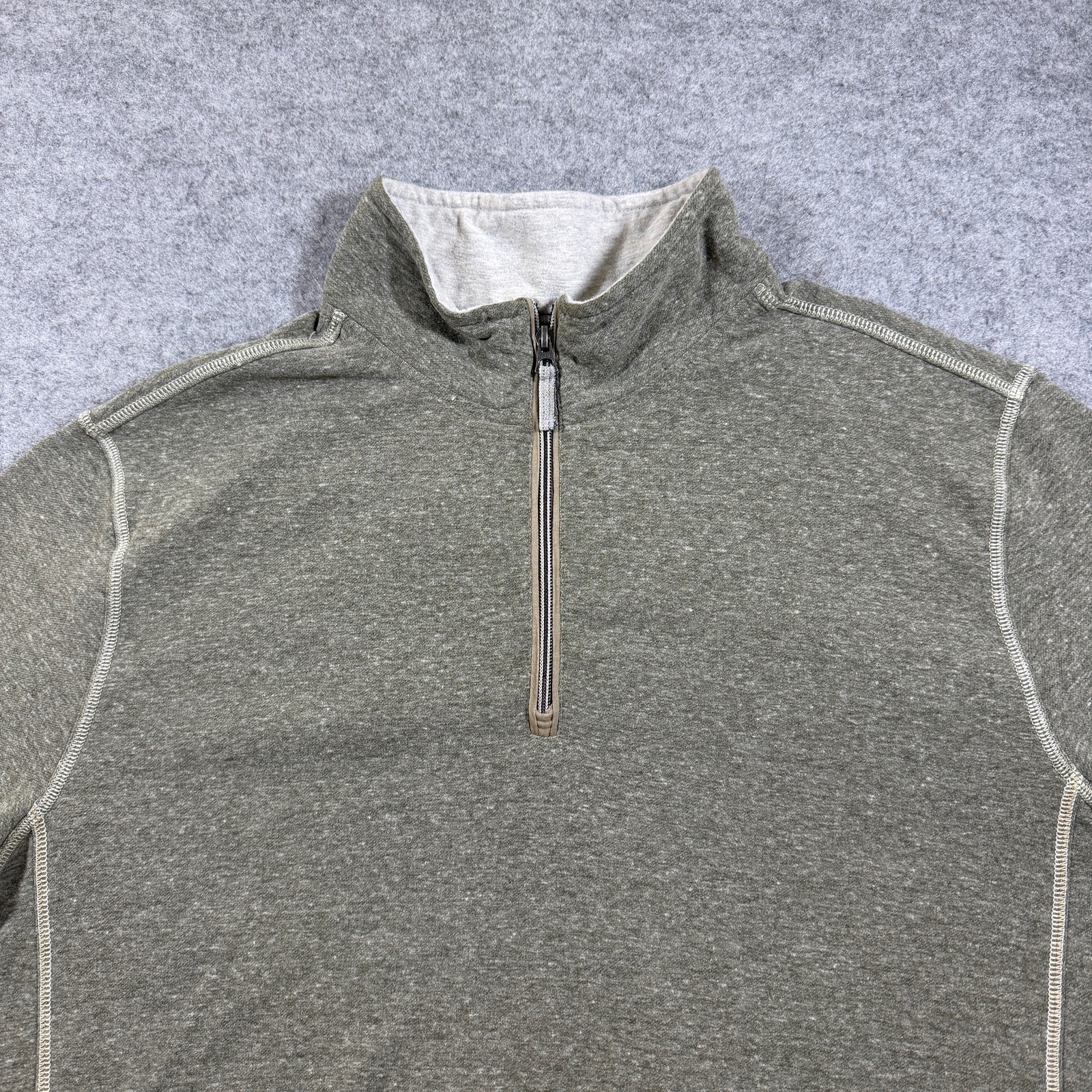 True Grit Quarter Zip Pullover Mens XXL Olive Green Heather Relaxed Casual thumbnail 8