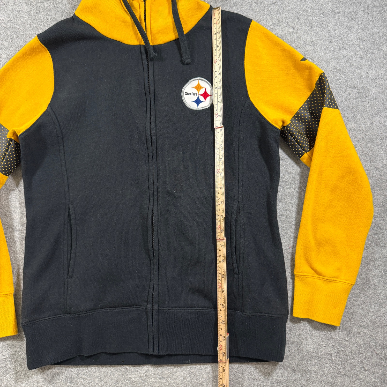 NFL Team Apparel Pittsburgh Steelers Full Zip Hoodie Womens S Black Gold Fleece thumbnail 6