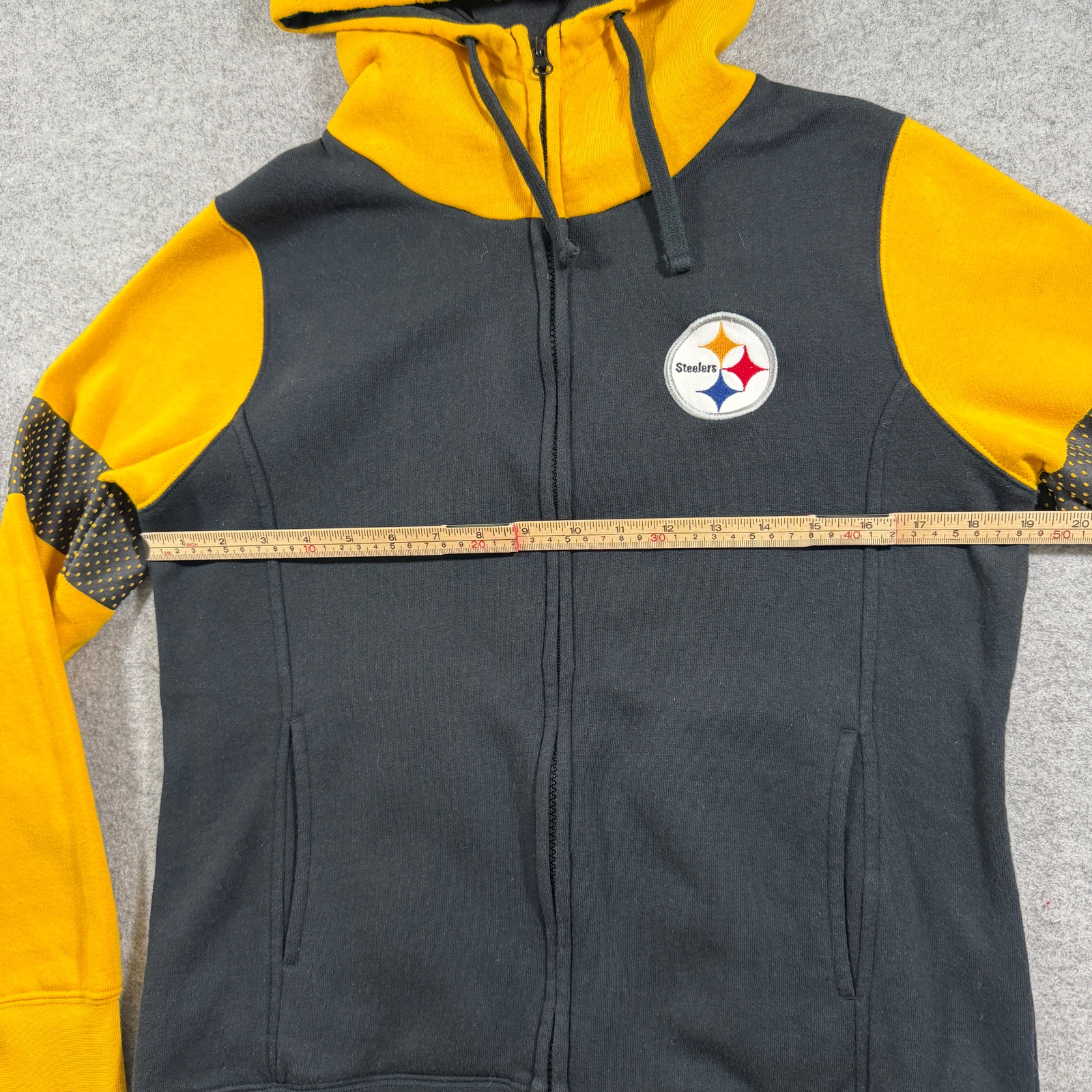 NFL Team Apparel Pittsburgh Steelers Full Zip Hoodie Womens S Black Gold Fleece thumbnail 7