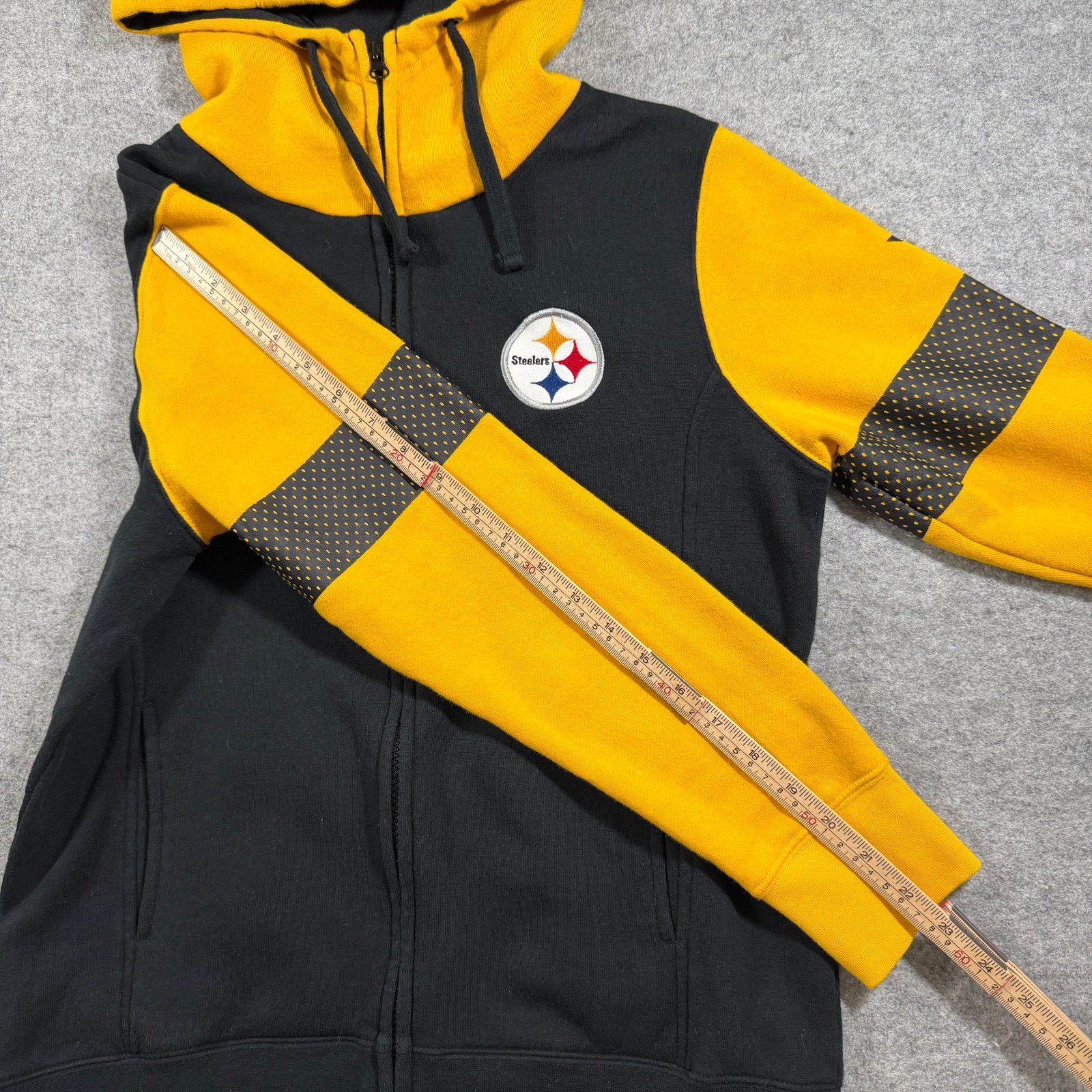 NFL Team Apparel Pittsburgh Steelers Full Zip Hoodie Womens S Black Gold Fleece thumbnail 8