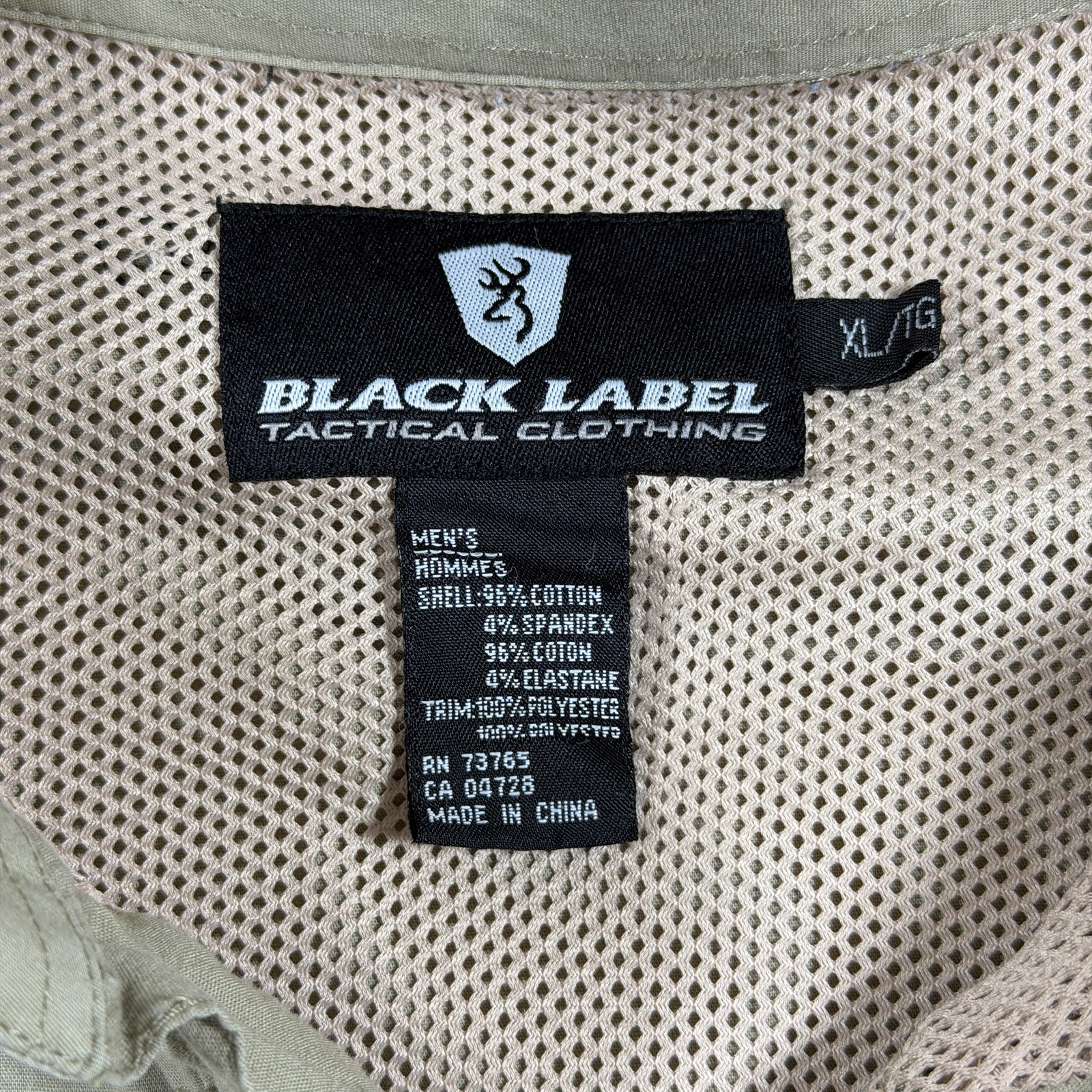 Browning Black Label Tactical Shirt Mens XL Khaki Elbow Patches Chest Pockets thumbnail 3