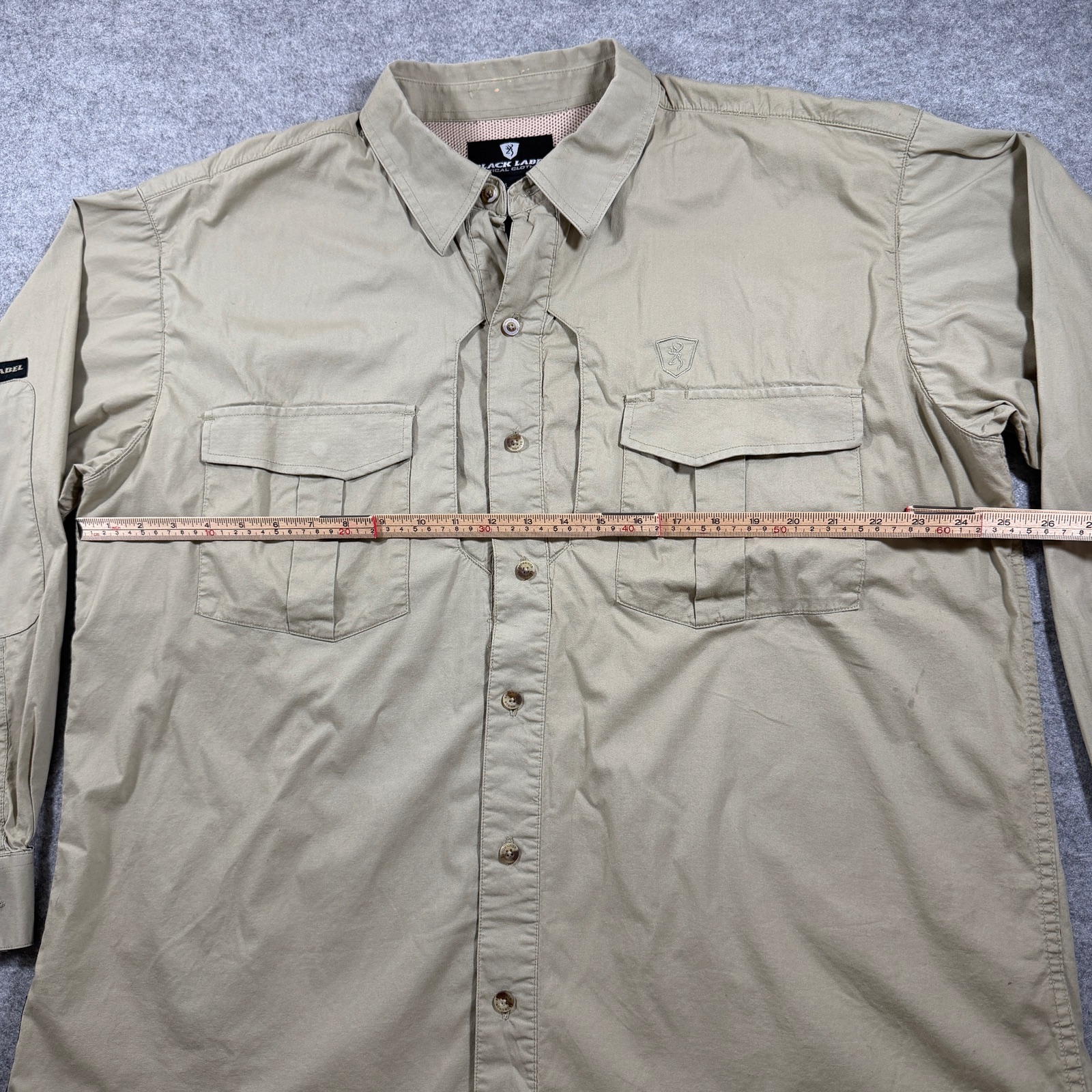 Browning Black Label Tactical Shirt Mens XL Khaki Elbow Patches Chest Pockets thumbnail 7