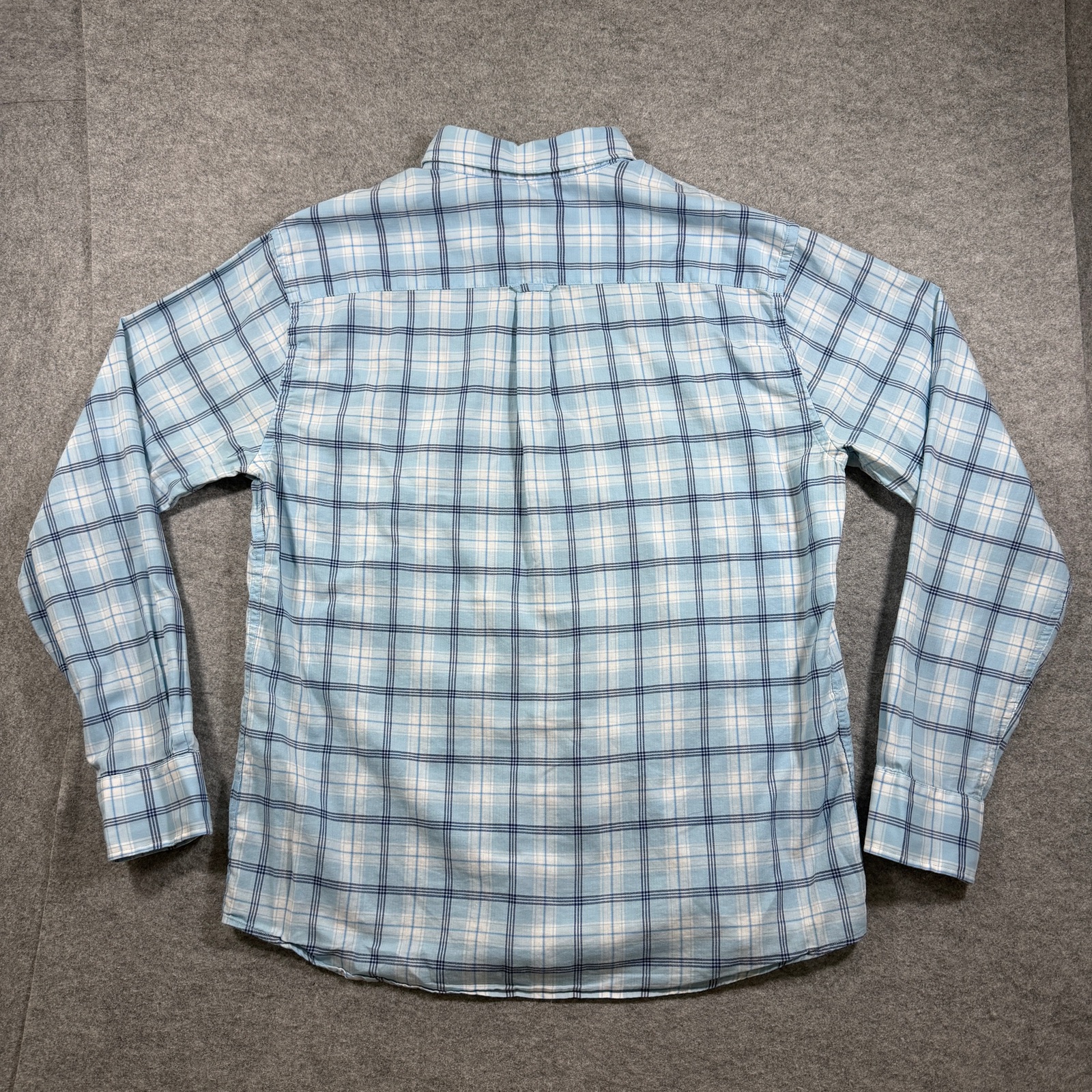 Peter Millar Button Down Shirt Mens L Light Blue Plaid Cotton Preppy Casual thumbnail 2