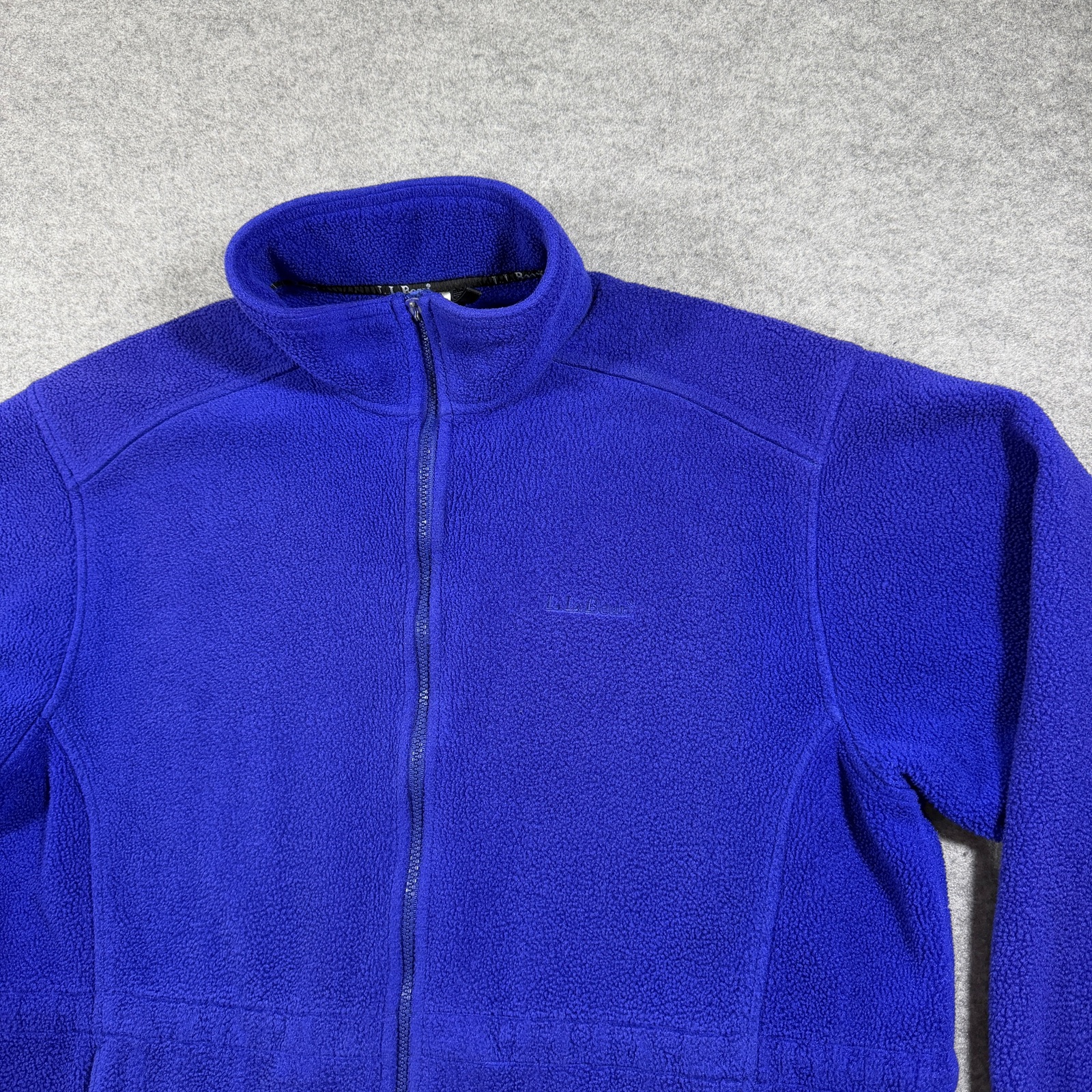 Vintage L.L.Bean Fleece Jacket Womens L Blue Full Zip High Collar Outdoor Hike thumbnail 3