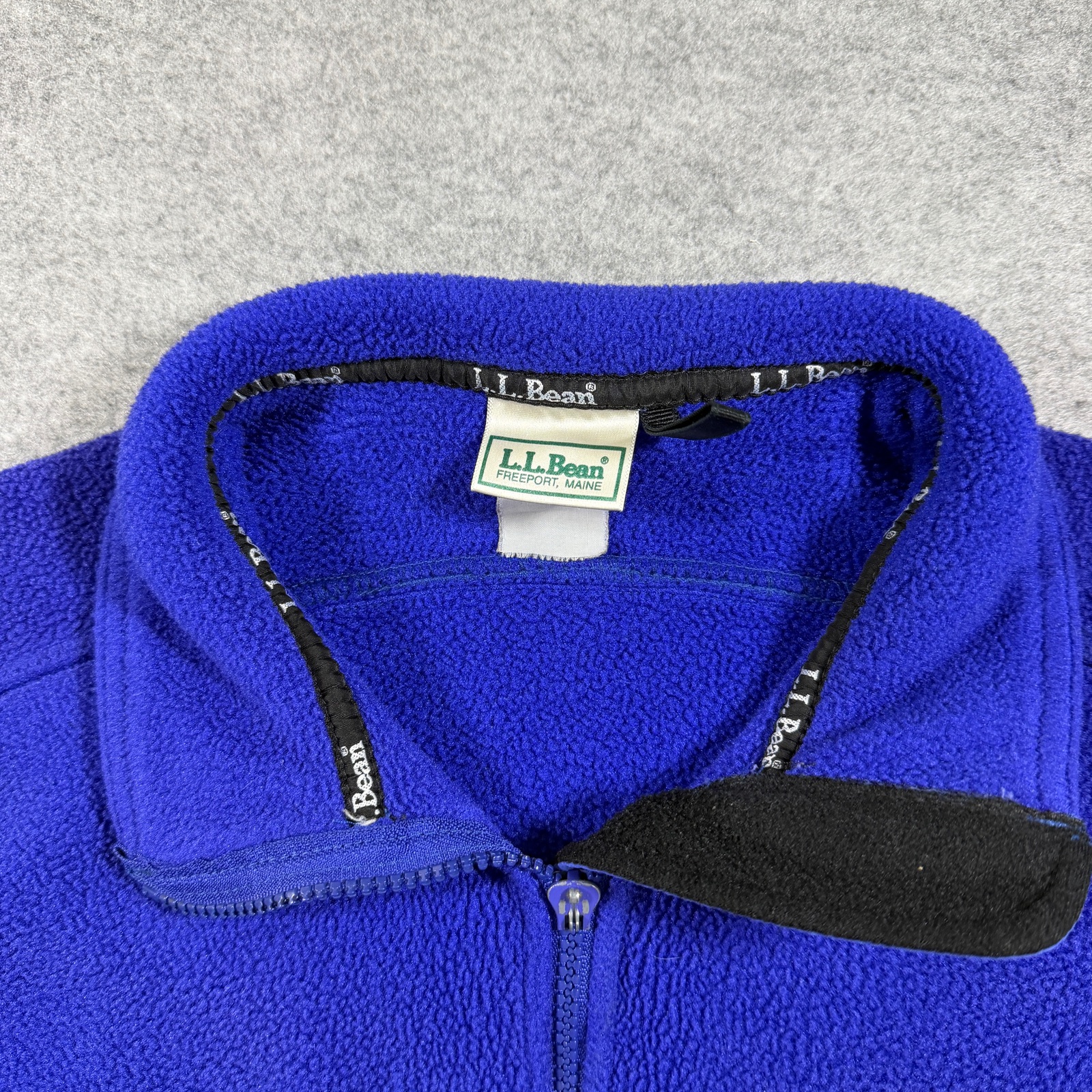 Vintage L.L.Bean Fleece Jacket Womens L Blue Full Zip High Collar Outdoor Hike thumbnail 5