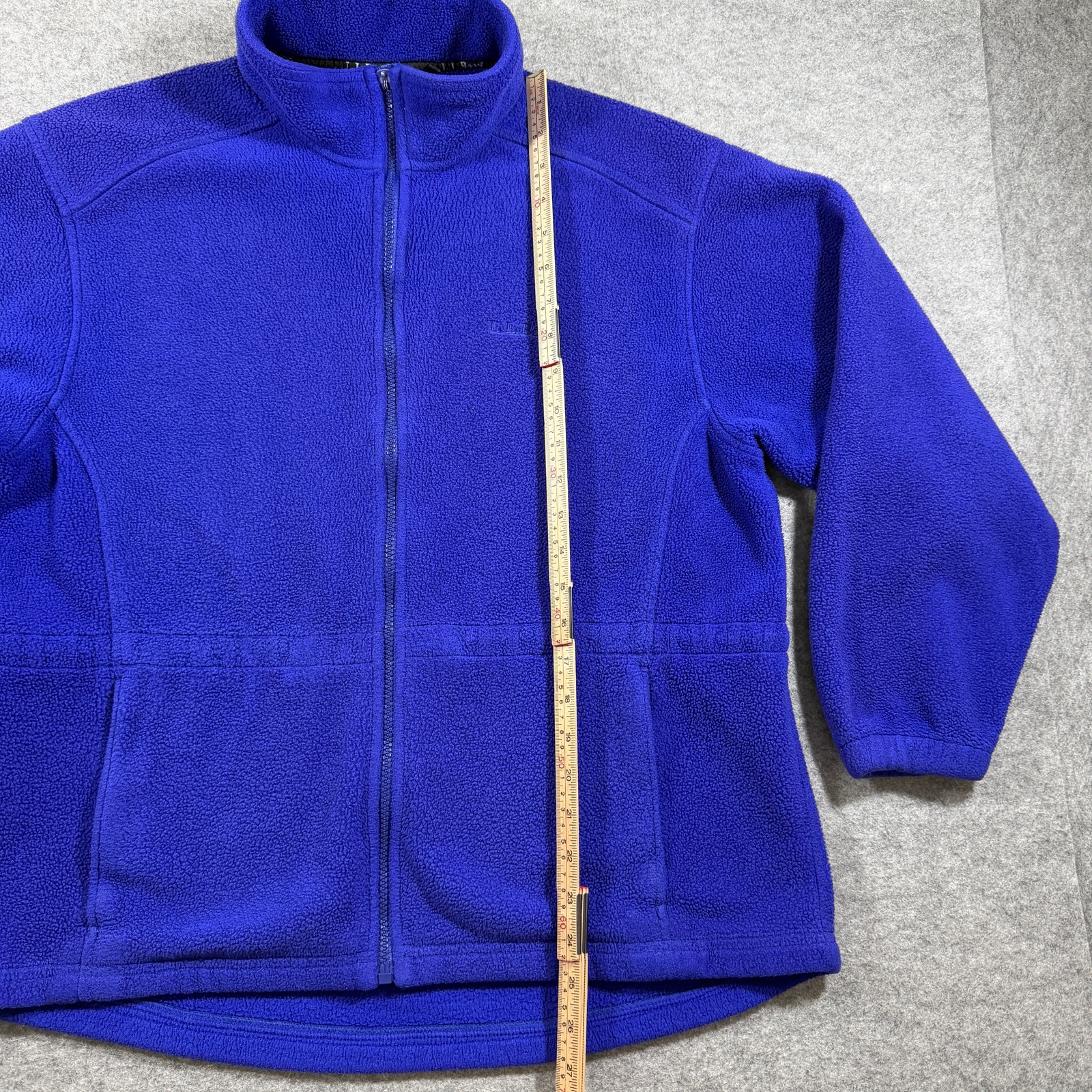 Vintage L.L.Bean Fleece Jacket Womens L Blue Full Zip High Collar Outdoor Hike thumbnail 6