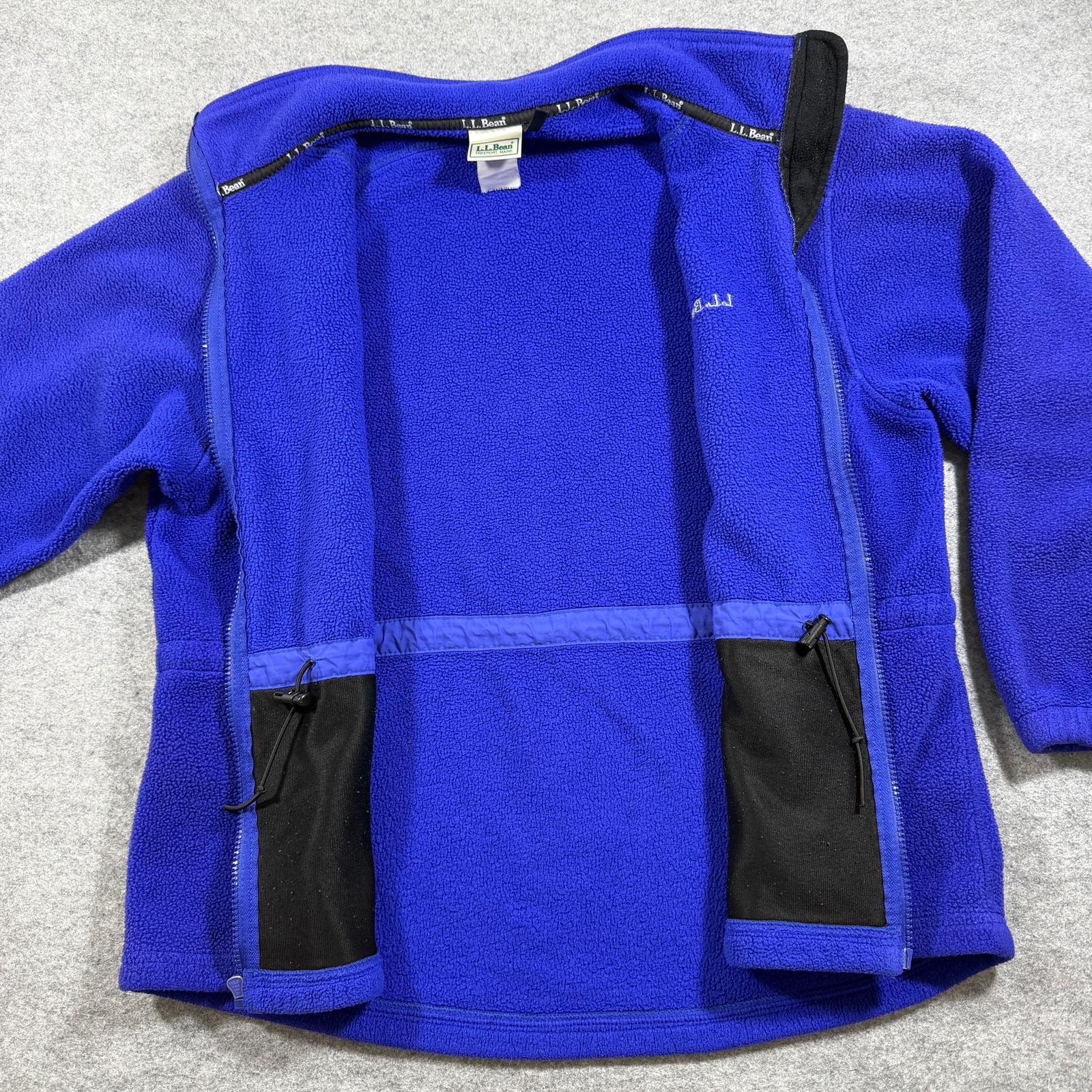 Vintage L.L.Bean Fleece Jacket Womens L Blue Full Zip High Collar Outdoor Hike thumbnail 11