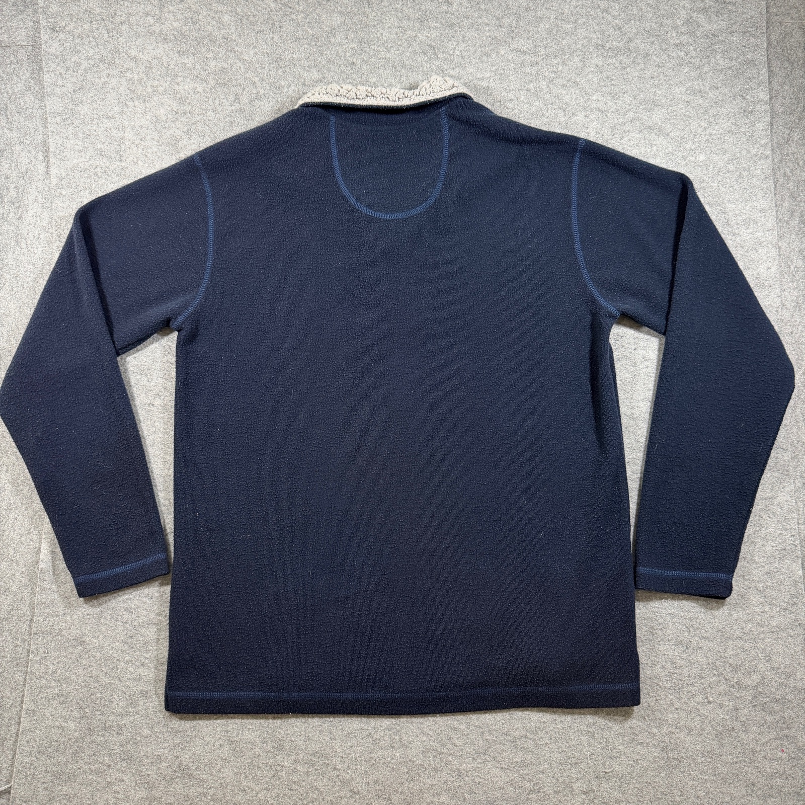 Orvis Quarter Zip Fleece Pullover Mens M Navy Sherpa Lined Collar Outdoor Casual thumbnail 2