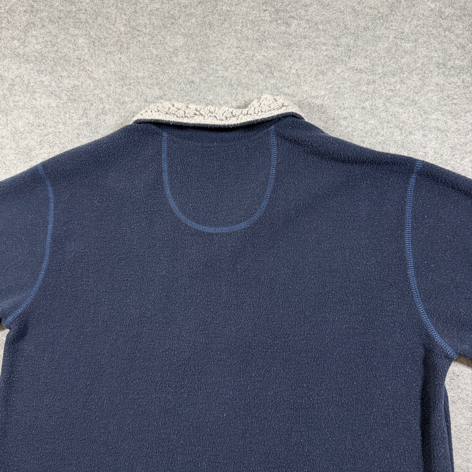 Orvis Quarter Zip Fleece Pullover Mens M Navy Sherpa Lined Collar Outdoor Casual thumbnail 4