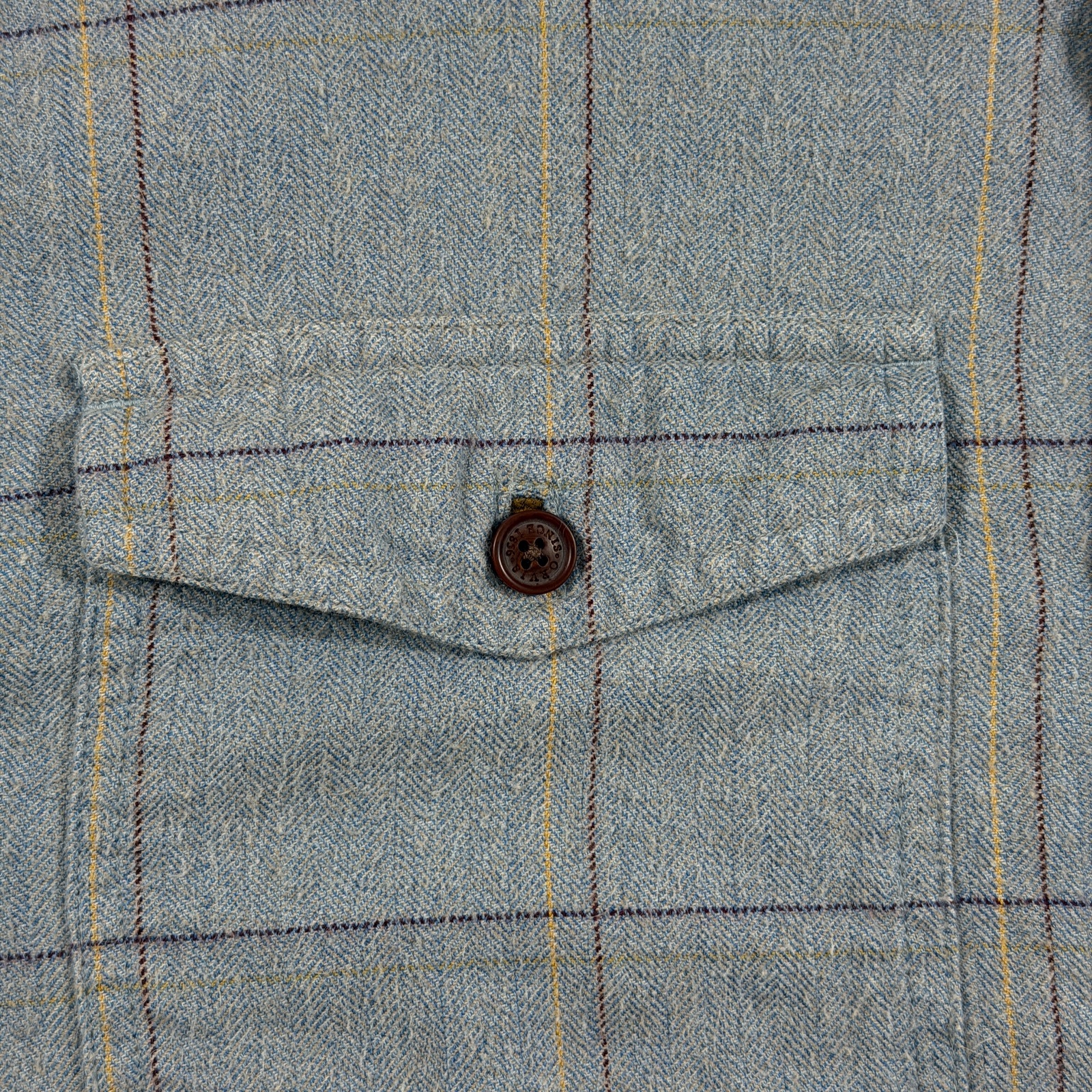 Orvis Fairbanks Shirt Mens M Blue Windowpane Plaid Suede Elbow Patches Preppy thumbnail 9