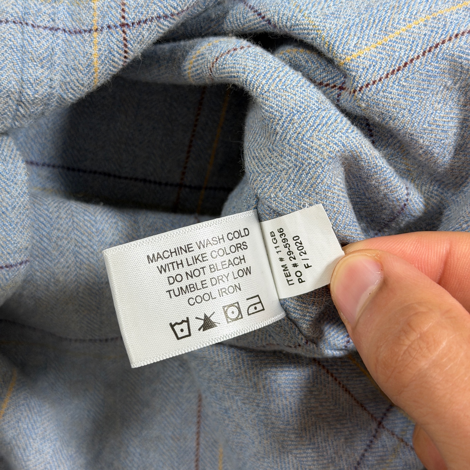 Orvis Fairbanks Shirt Mens M Blue Windowpane Plaid Suede Elbow Patches Preppy thumbnail 12