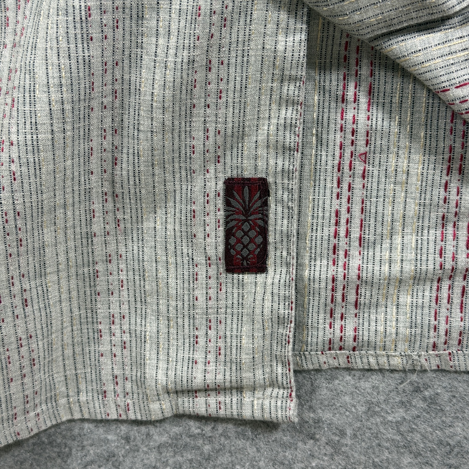 Vintage Tommy Bahama Silk Shirt Mens M Gray Long Sleeve Button Up Textured Beach thumbnail 5