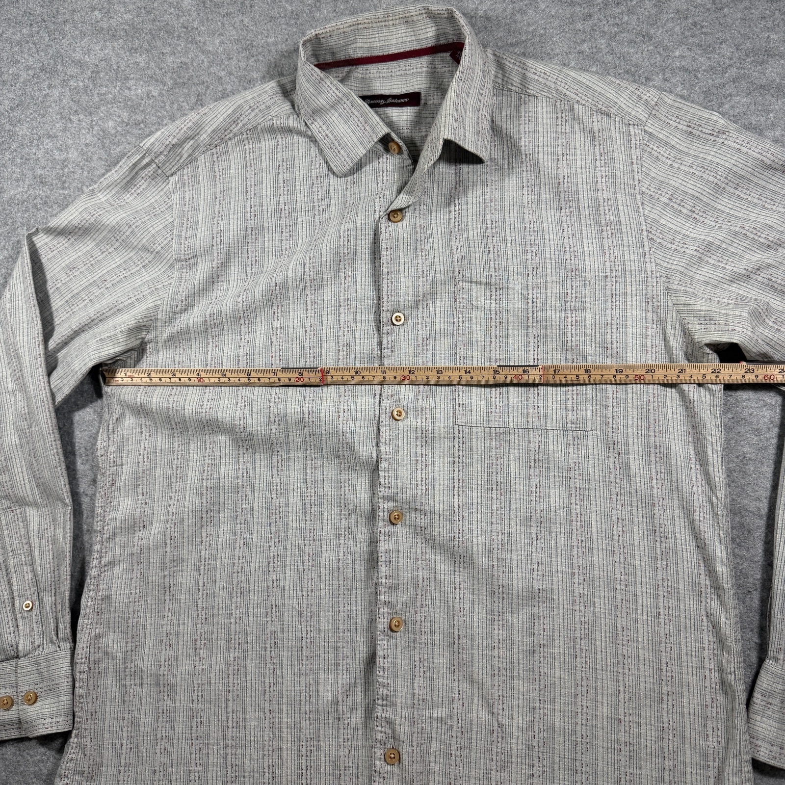 Vintage Tommy Bahama Silk Shirt Mens M Gray Long Sleeve Button Up Textured Beach thumbnail 6