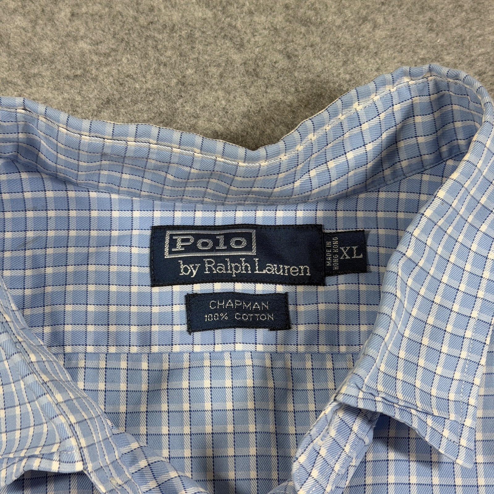 Polo Ralph Lauren Chapman Shirt Mens XL Light Blue Plaid Button Down Preppy thumbnail 3