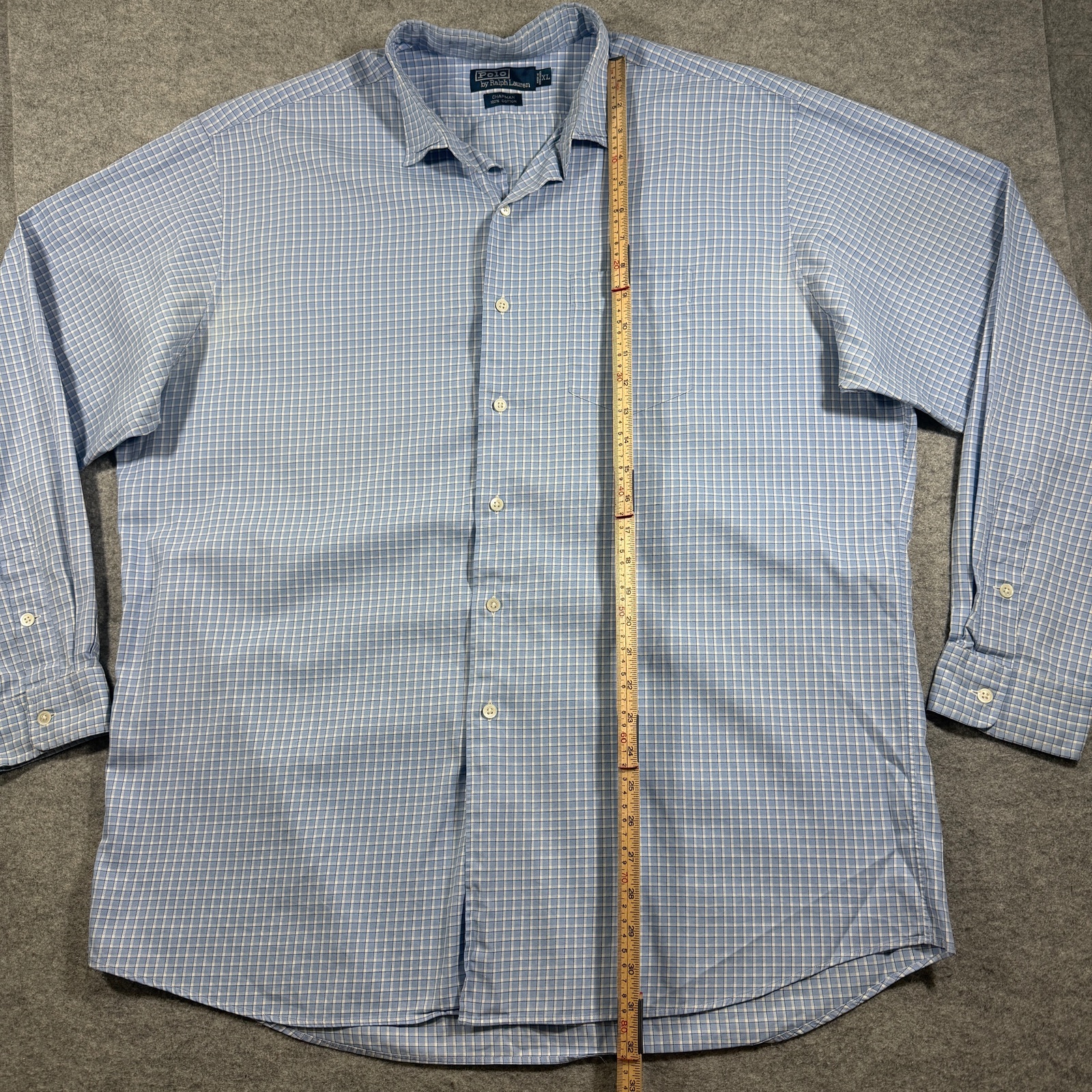 Polo Ralph Lauren Chapman Shirt Mens XL Light Blue Plaid Button Down Preppy thumbnail 7
