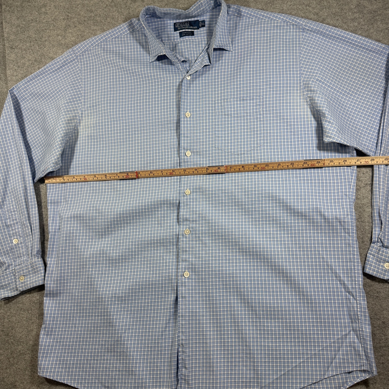 Polo Ralph Lauren Chapman Shirt Mens XL Light Blue Plaid Button Down Preppy thumbnail 8