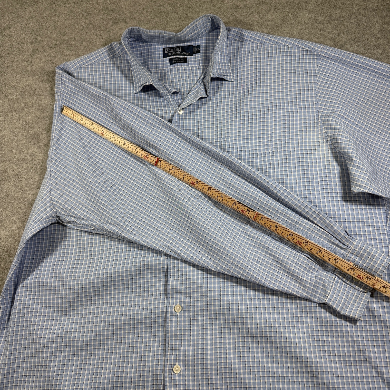 Polo Ralph Lauren Chapman Shirt Mens XL Light Blue Plaid Button Down Preppy thumbnail 9