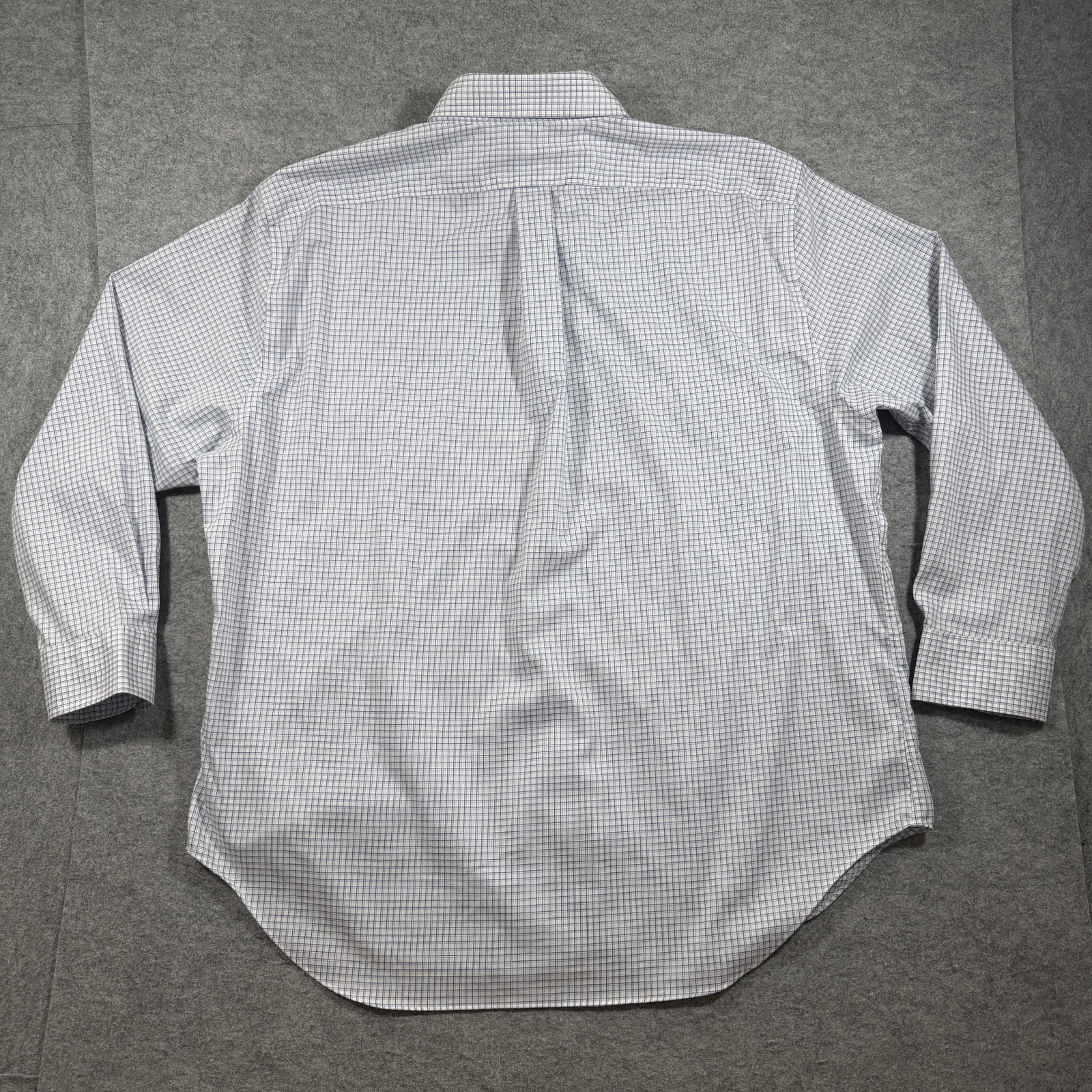 Lauren Ralph Lauren Shirt Mens 18 34/35 White Blue Check Classic Fit Non Iron thumbnail 2