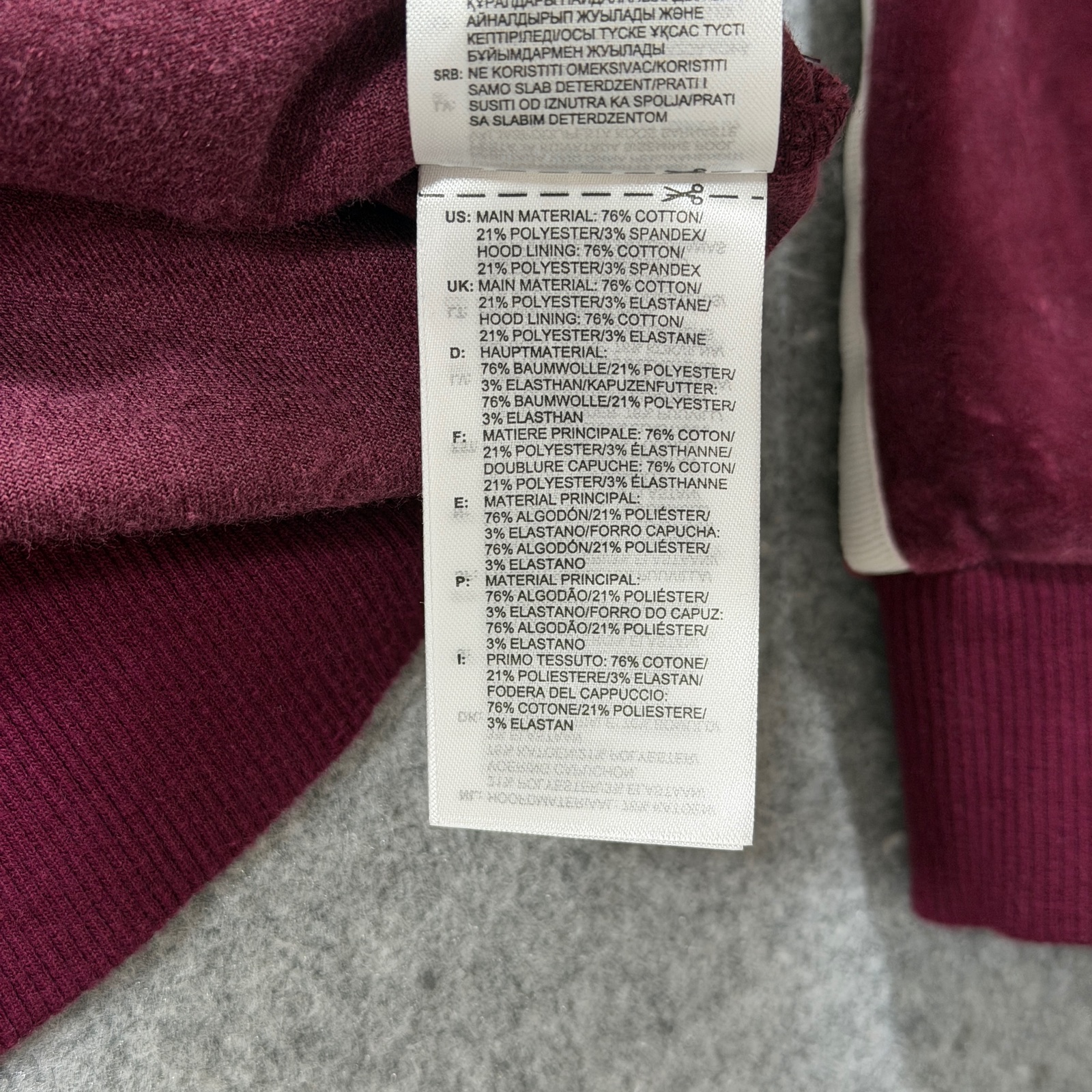 Adidas Trefoil Hoodie Womens S Maroon Velour Cropped Fit Hooded Streetwear thumbnail 10