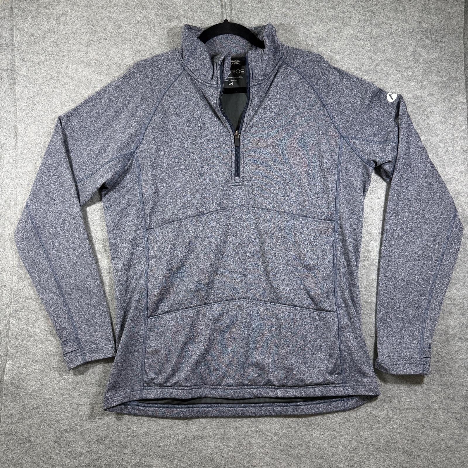 OROS Halftime Pullover Mens L Gray Quarter Zip Insulated Thumbholes Outdoor thumbnail 2